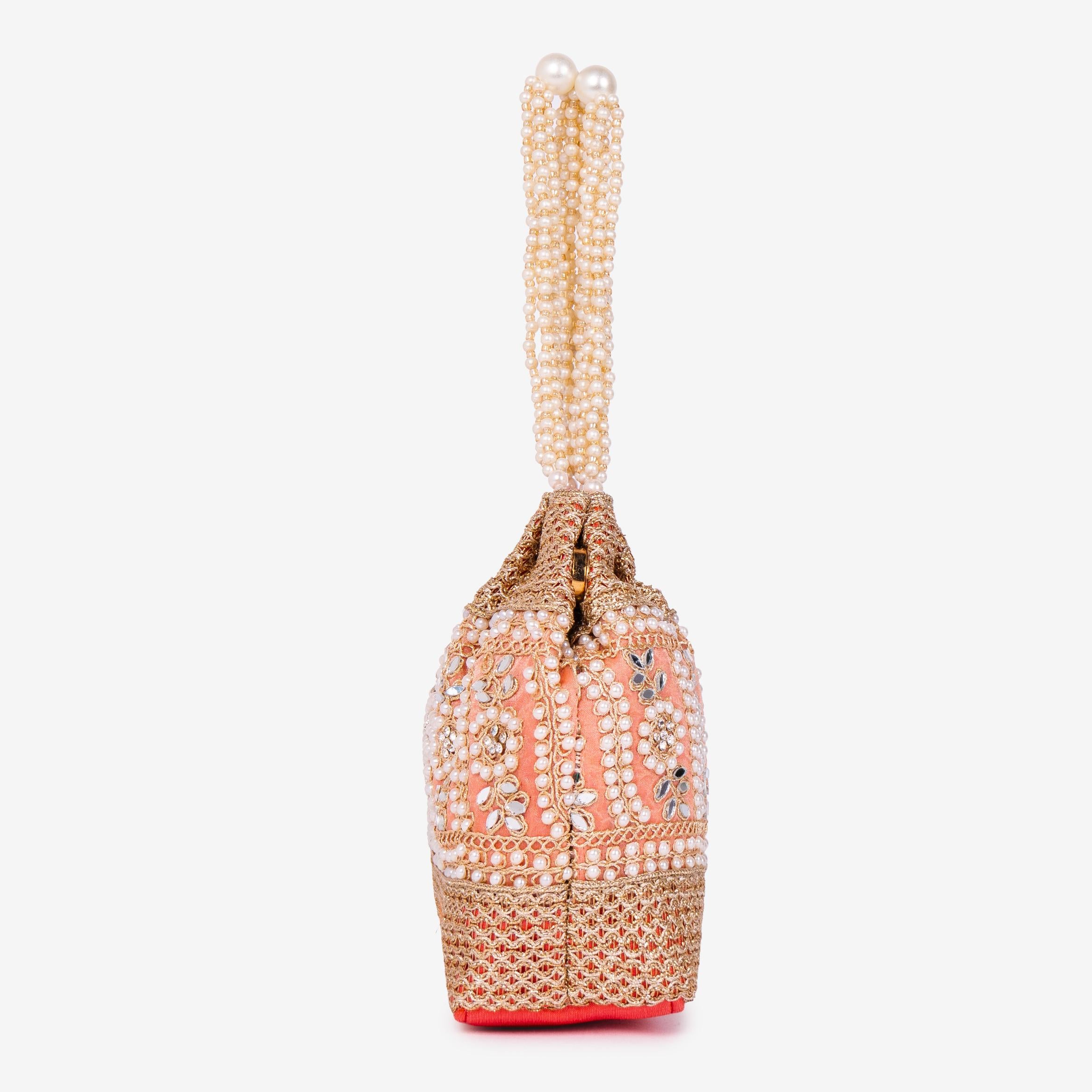 Golden Fern Pearl Potli