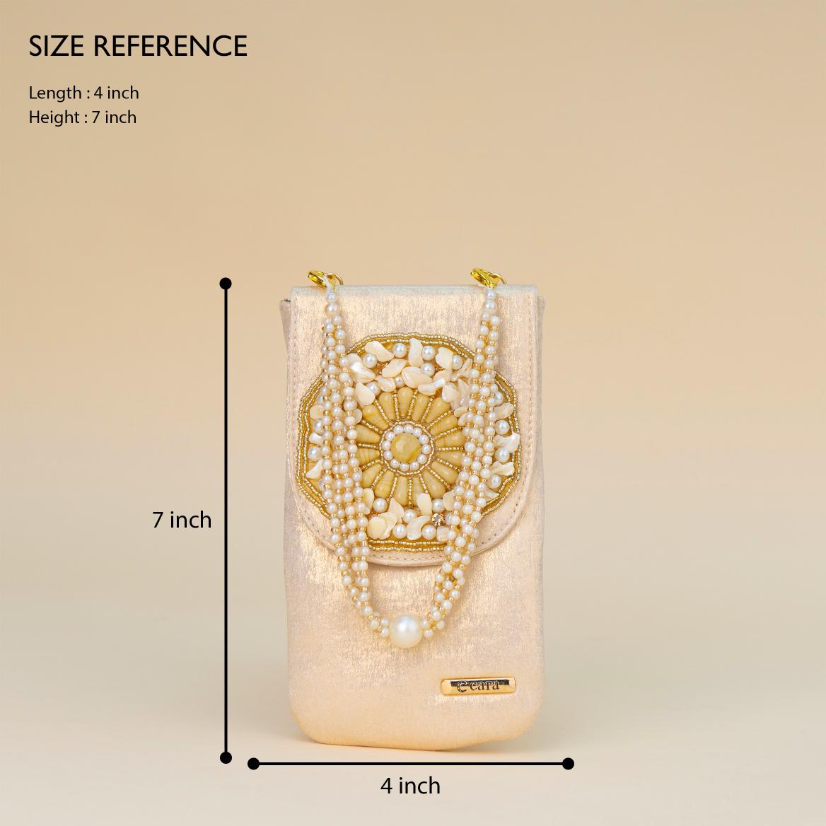 Aquamarine Pearl Charm Clutch