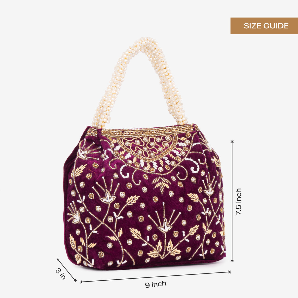 Bridal Pearlstone Velvet Potli