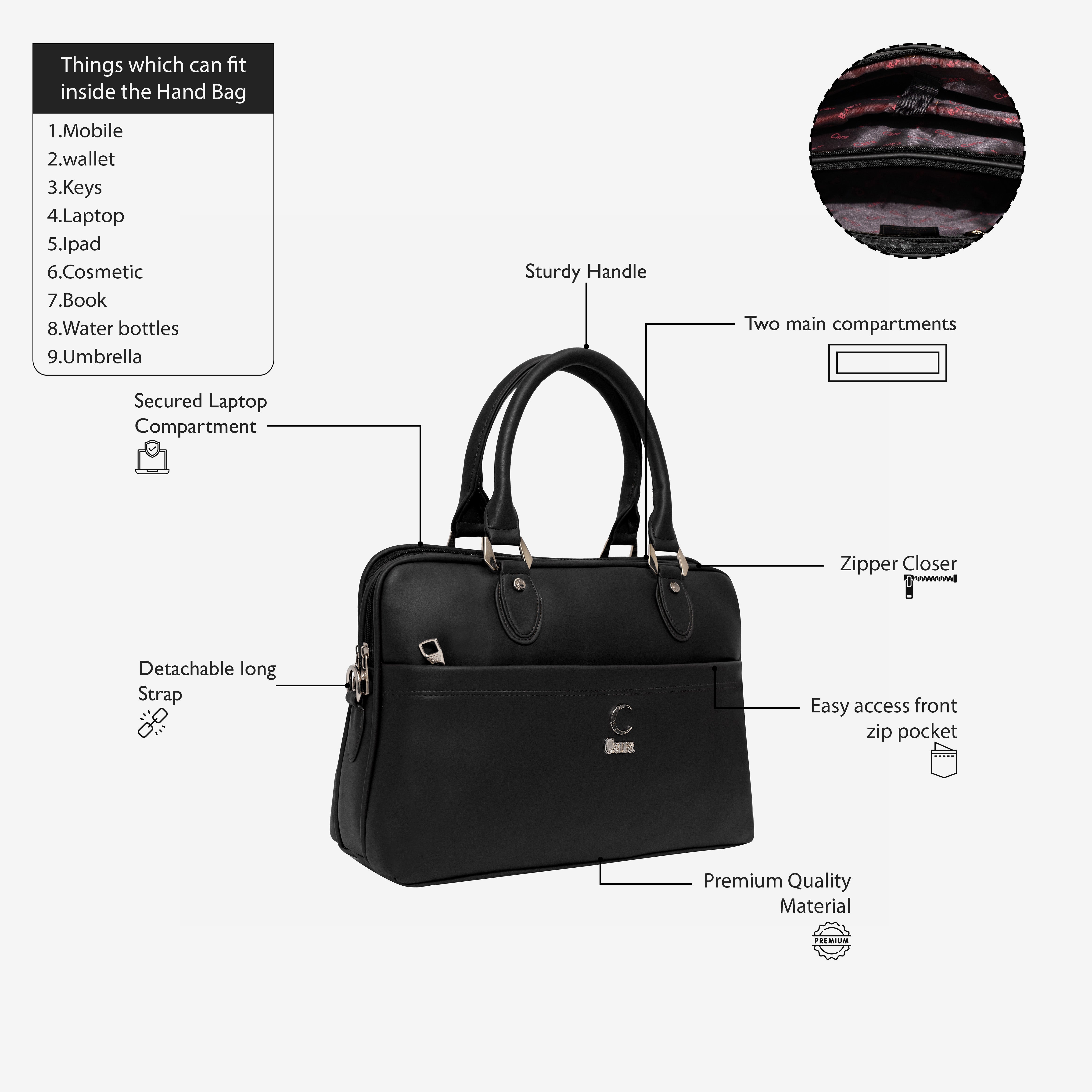 Classic Luxe Satchel Handbag I Cara