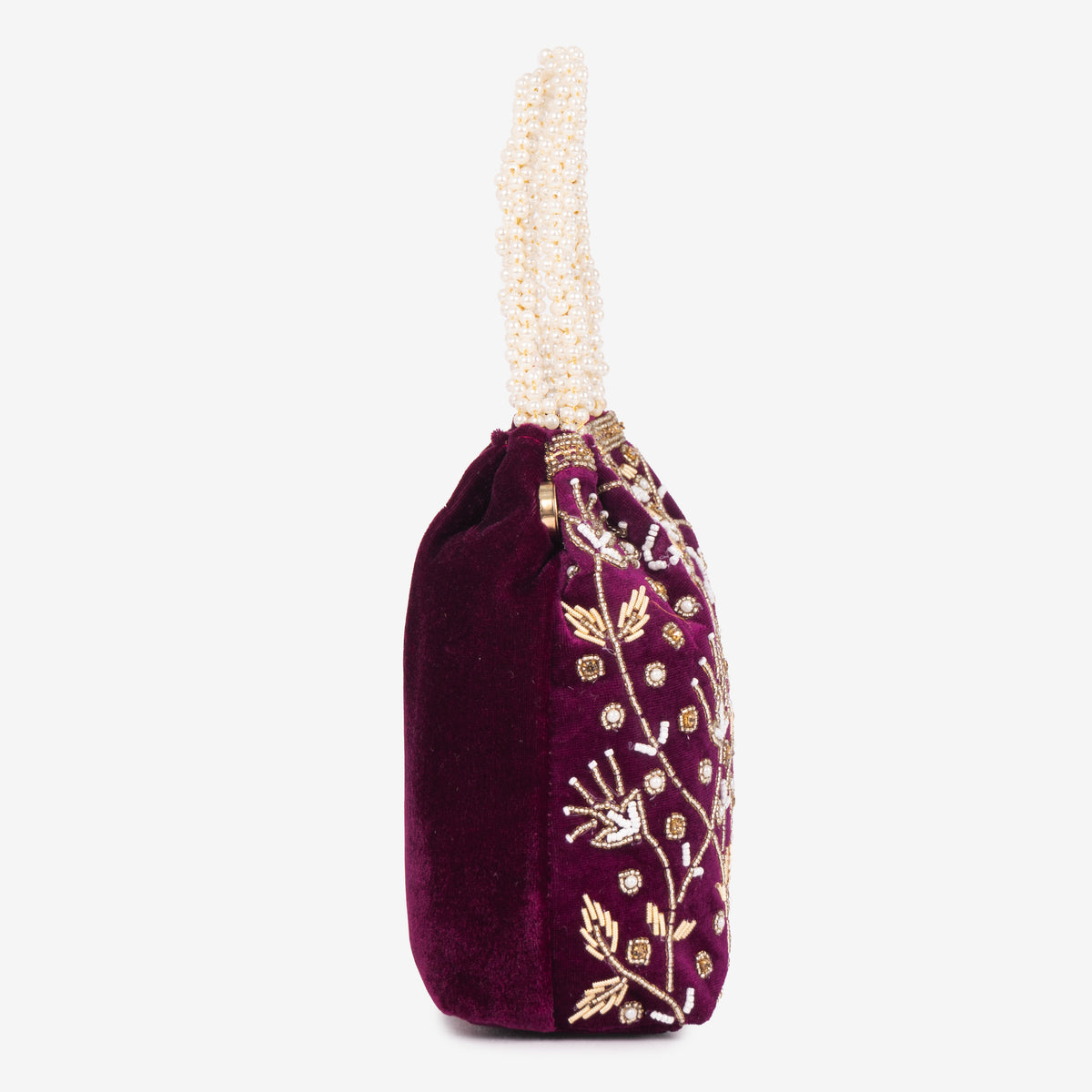 Bridal Pearlstone Velvet Potli