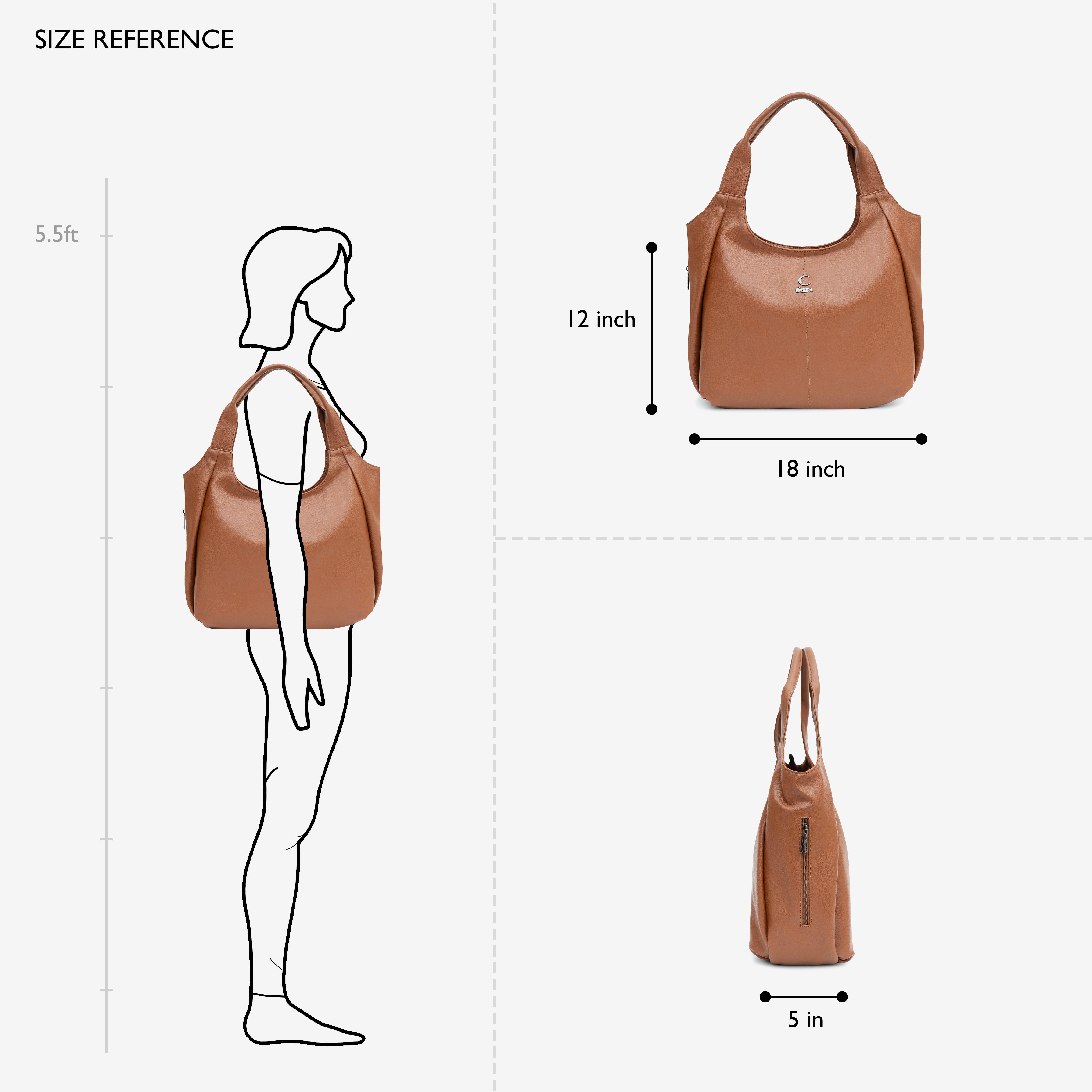 Brown Crazy Curve HANDBAG I CARA