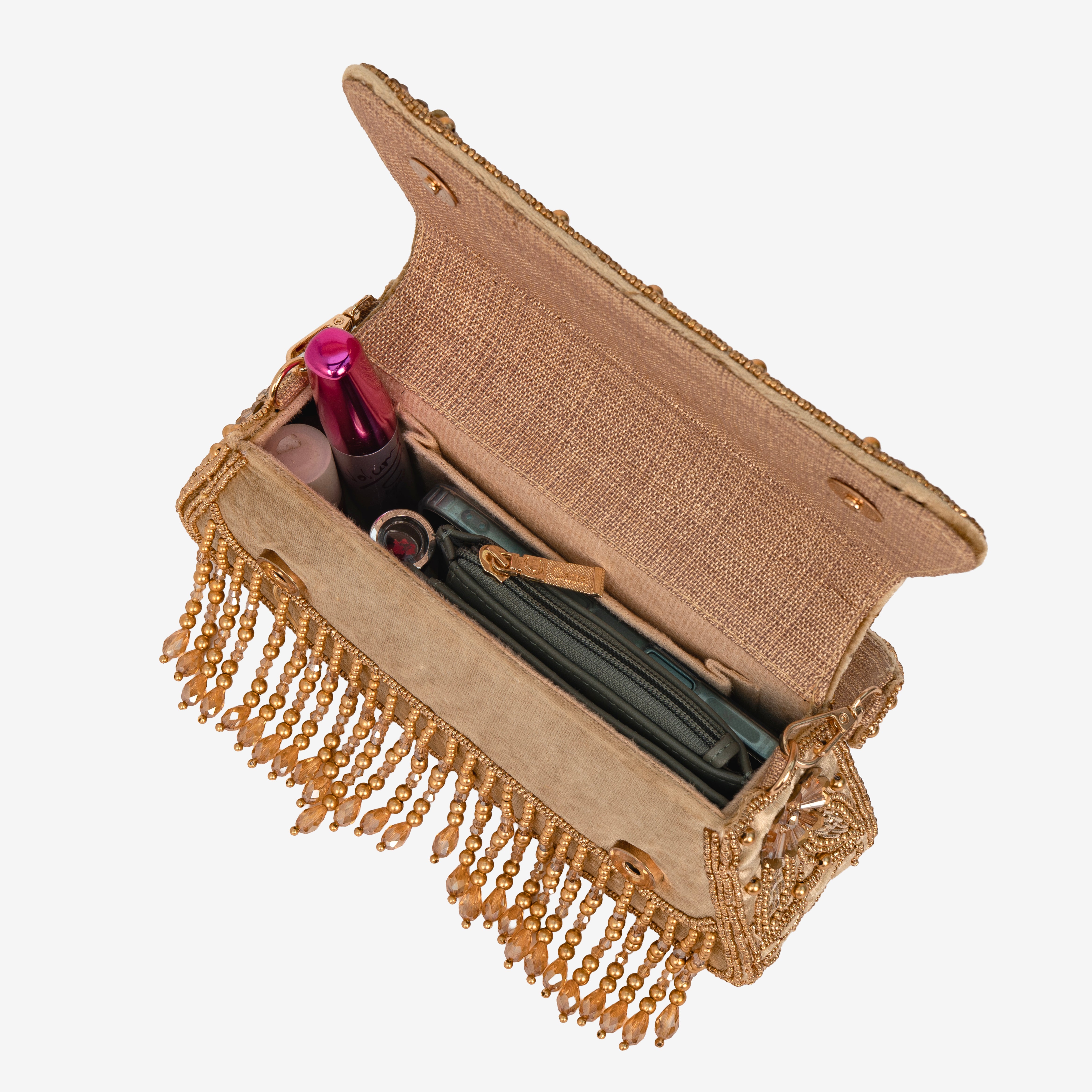 Intricate Beaded Party Shoulder Bag