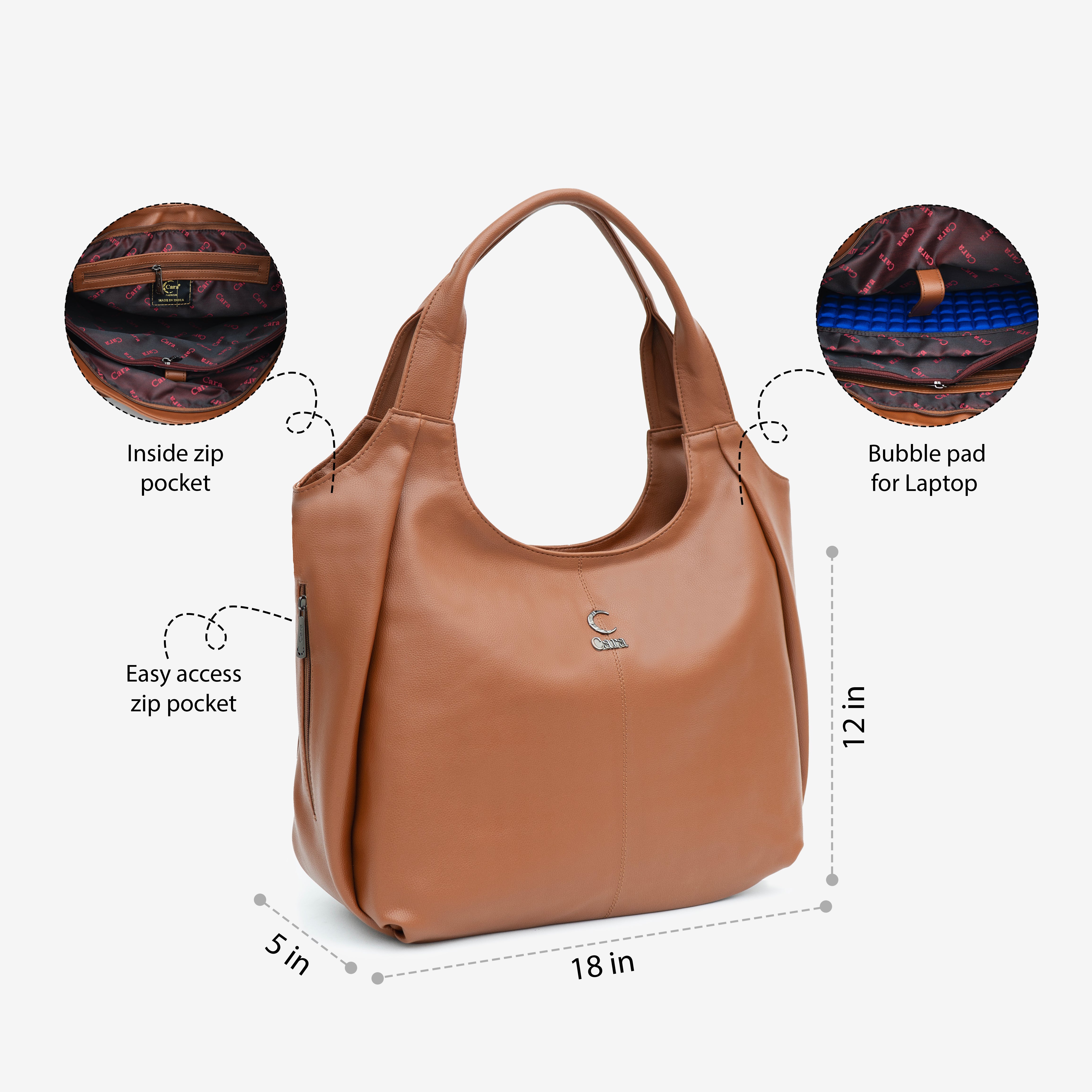 Brown Crazy Curve HANDBAG I CARA