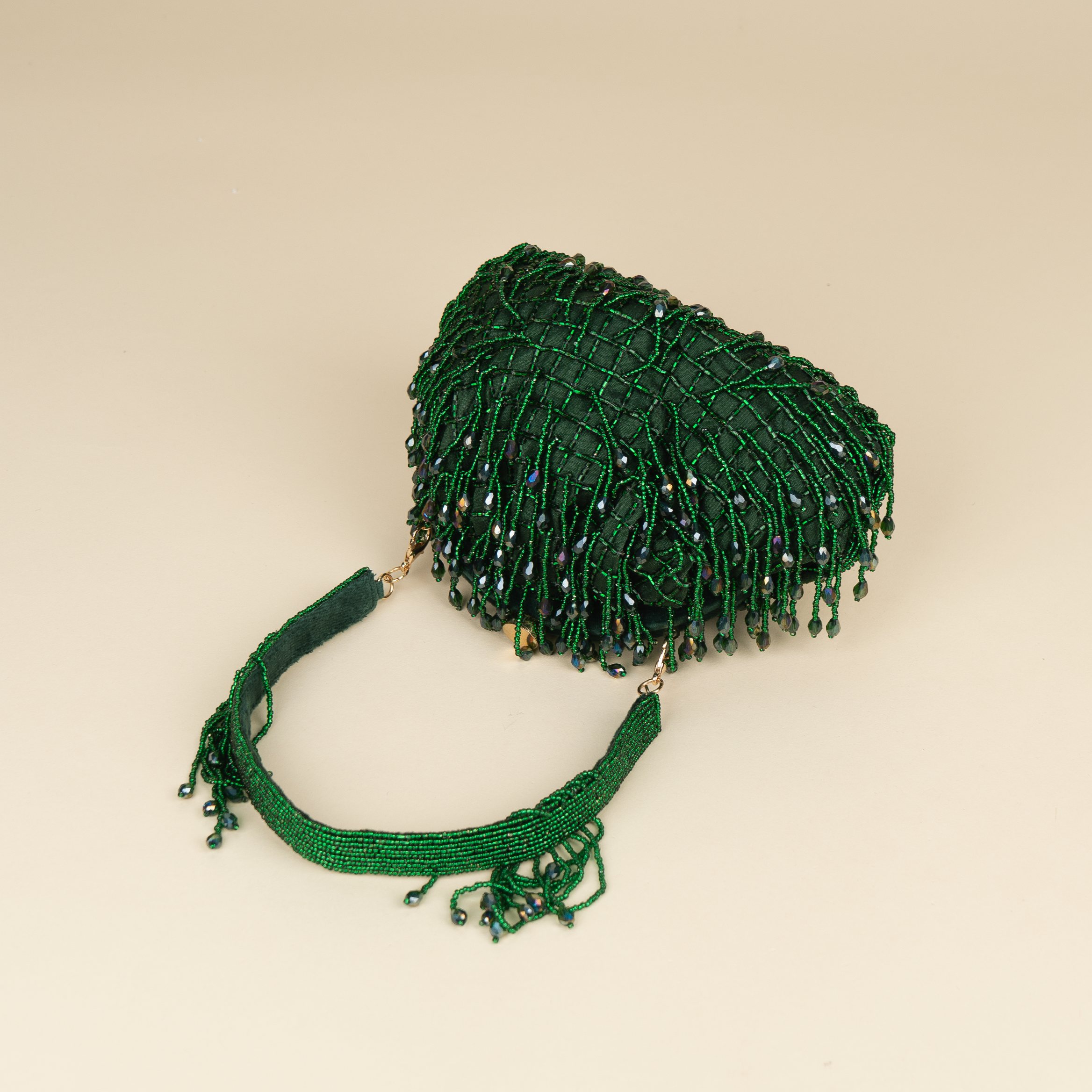 Opulent Pearl Satin Potli