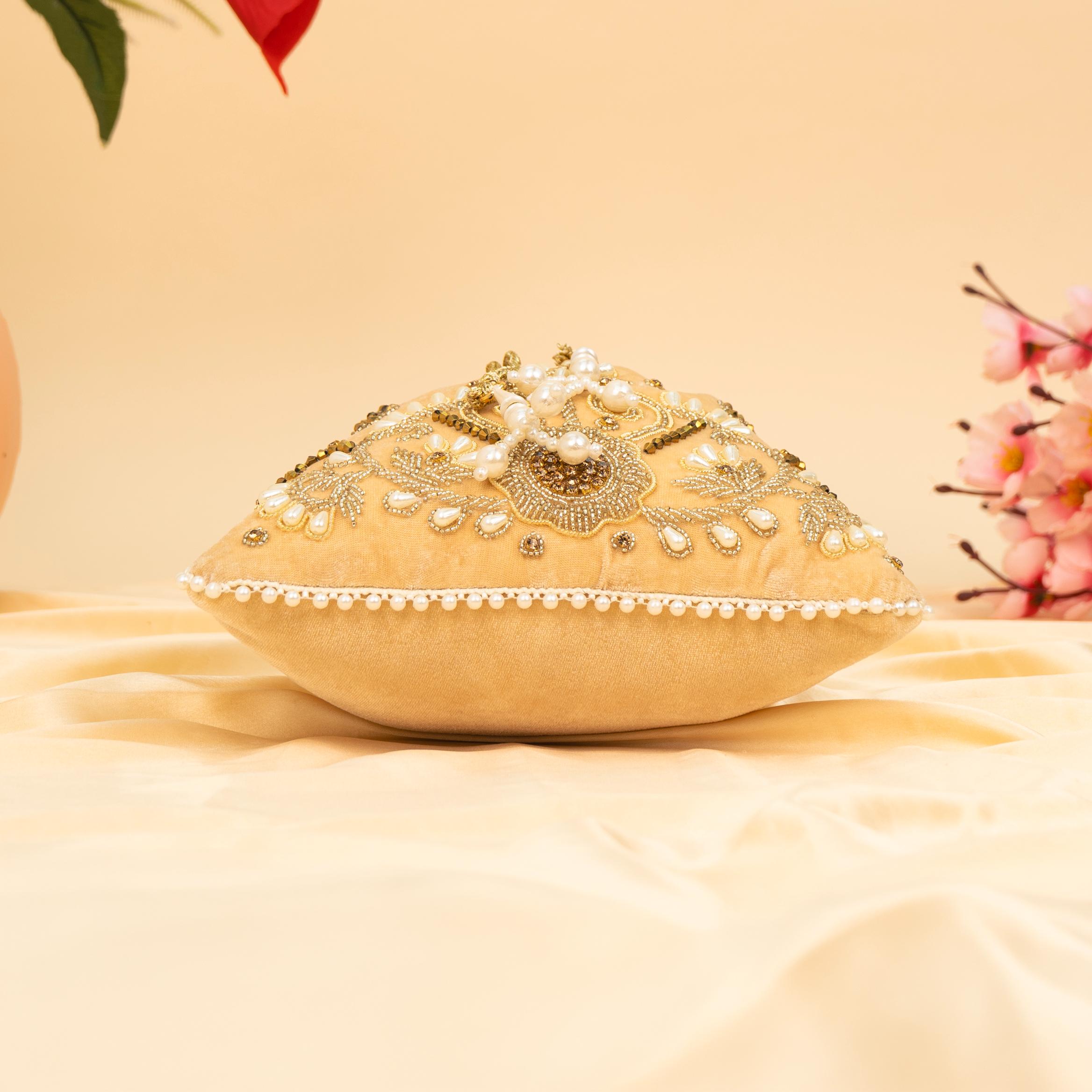 Vibrant Floral Zardosi Potli