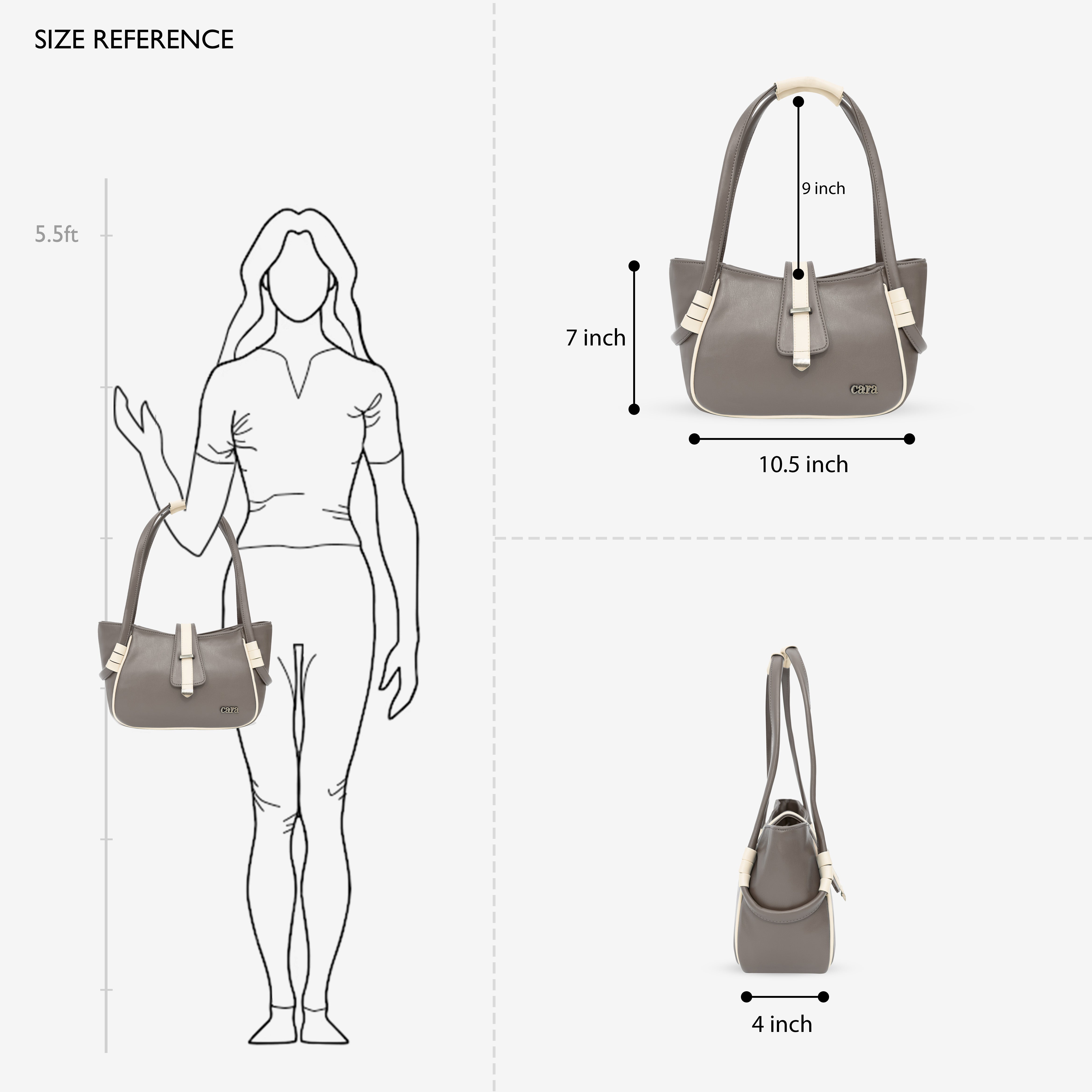 Mink Grey Boldly Dynamic HANDBAG I CARA