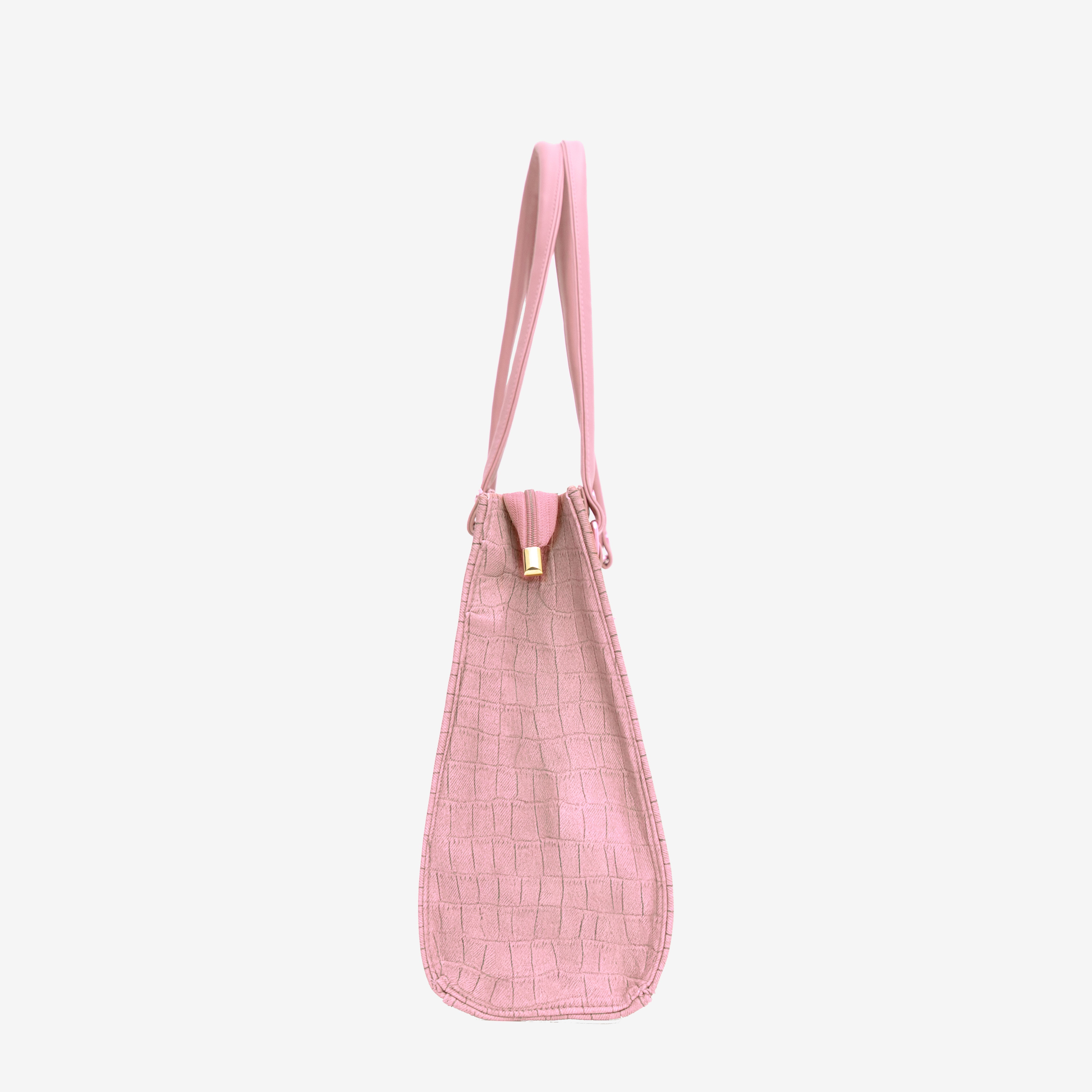 Pink Croc Textured Shoulder Bag  I Cara