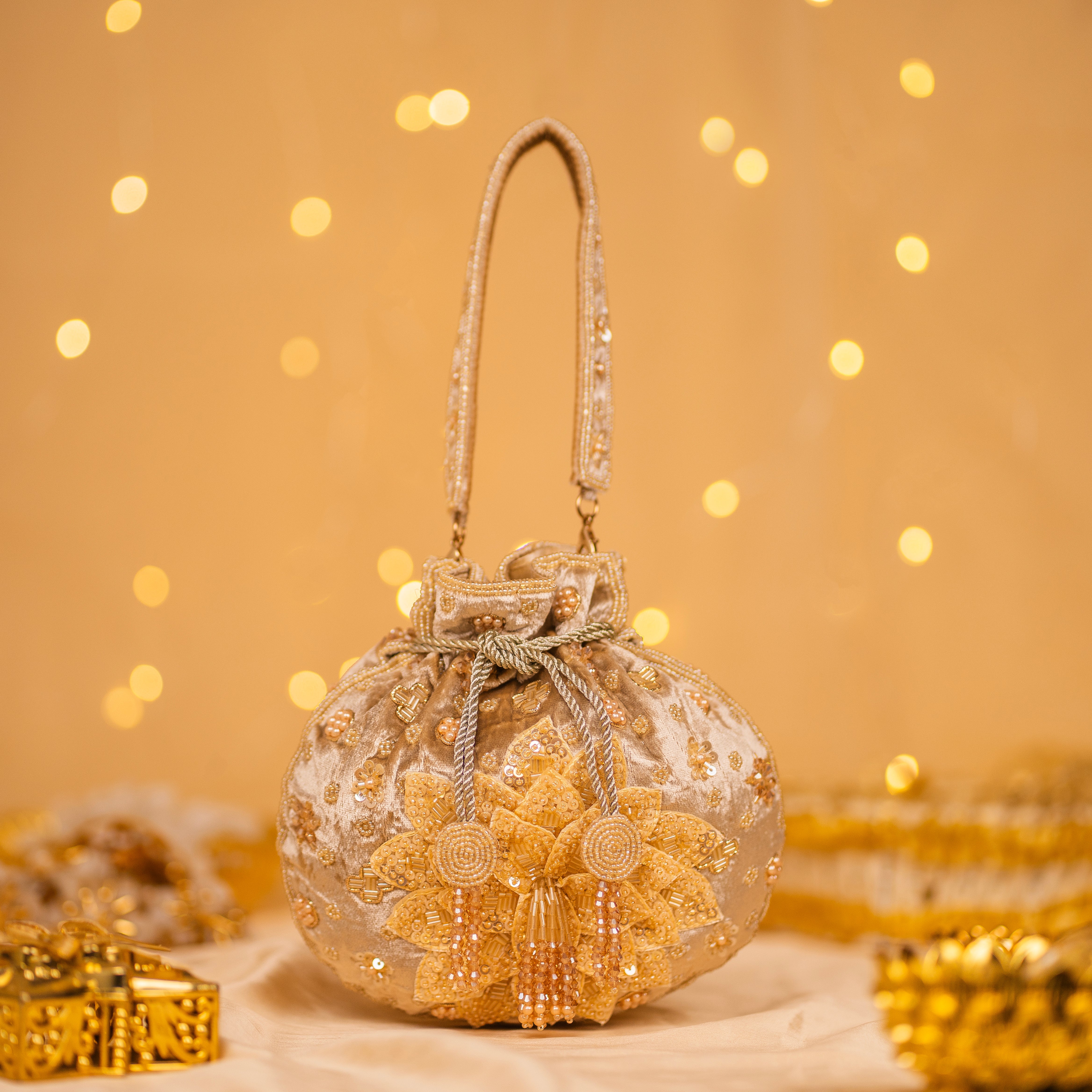 Precious Pearl Bloom Potli