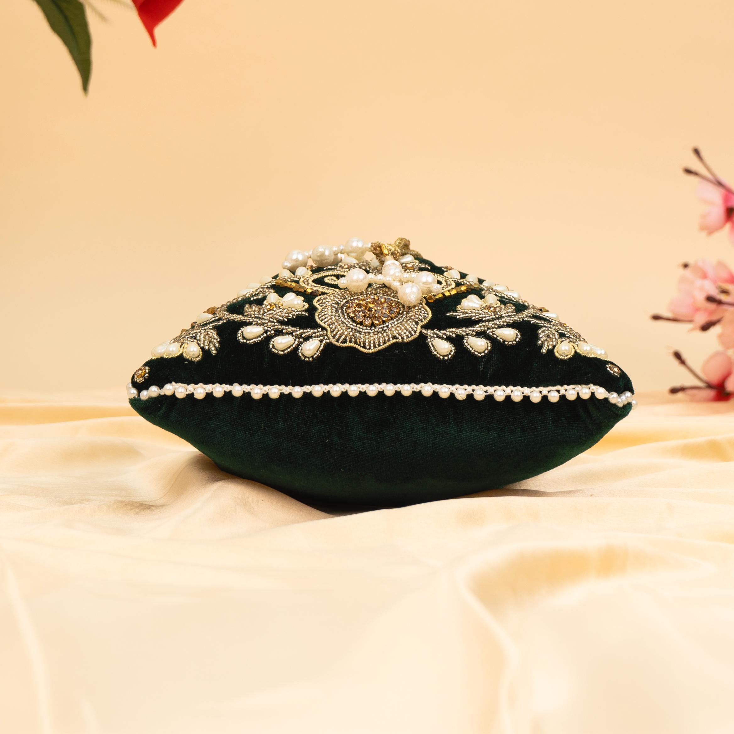 Vibrant Floral Zardosi Potli