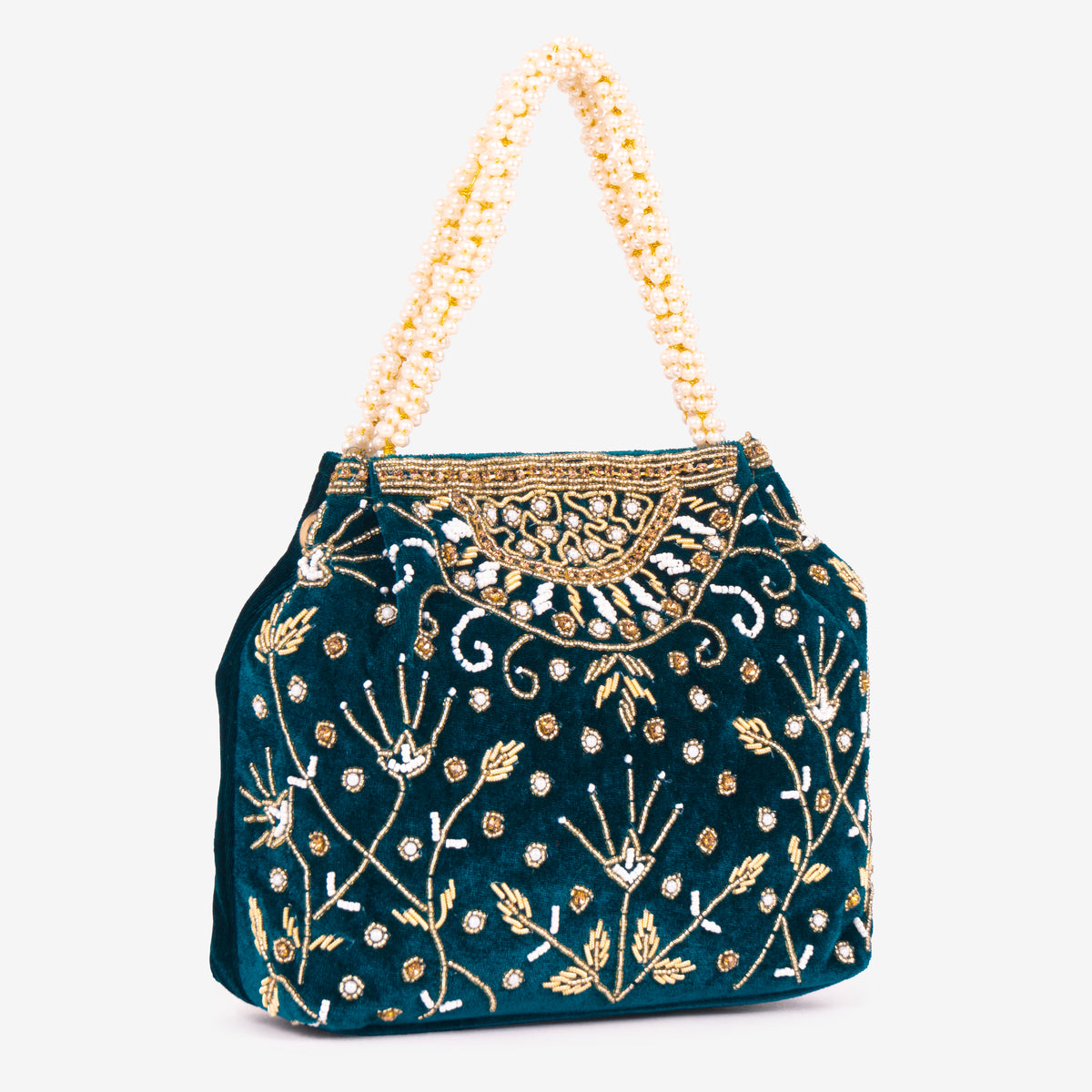 Bridal Pearlstone Velvet Potli
