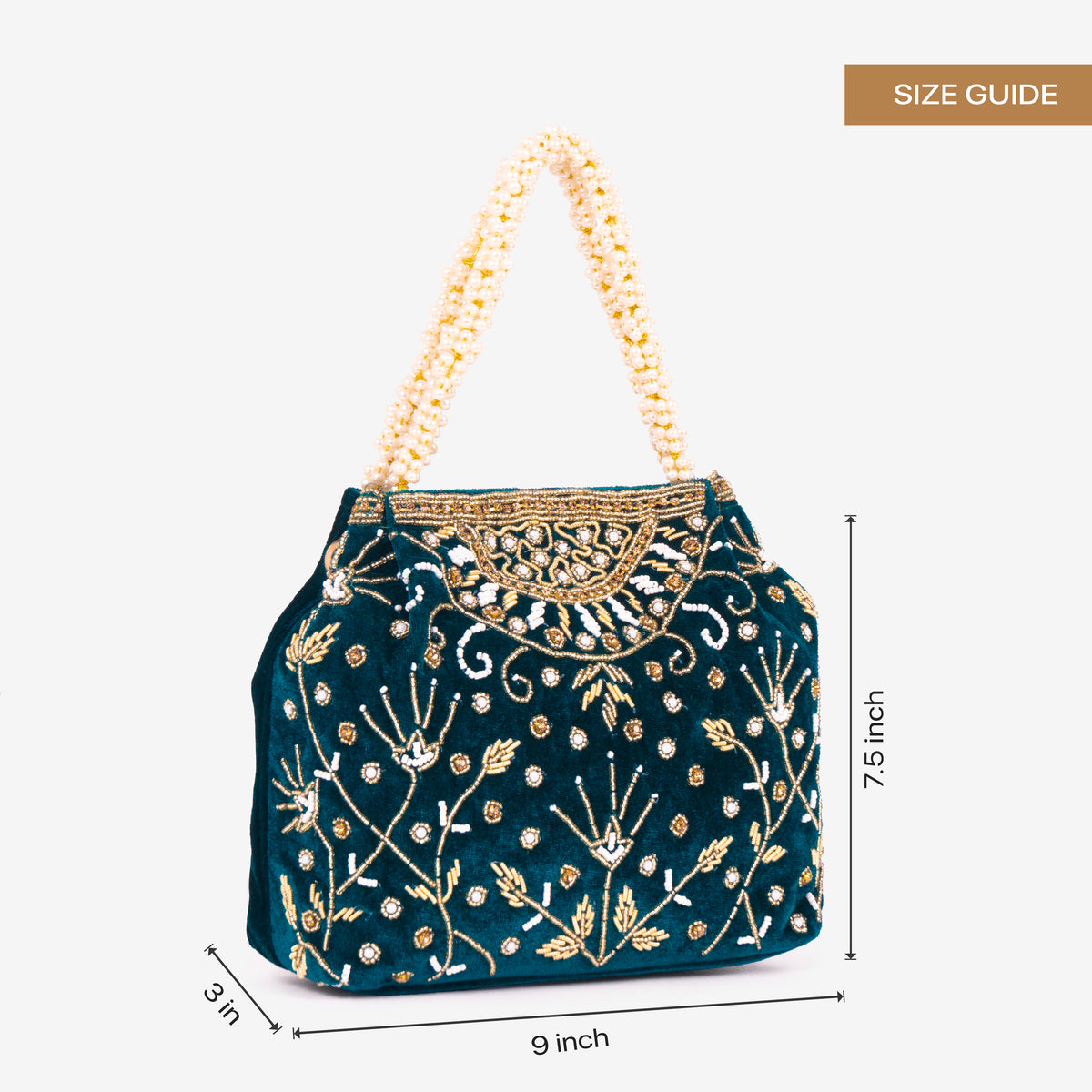 Bridal Pearlstone Velvet Potli