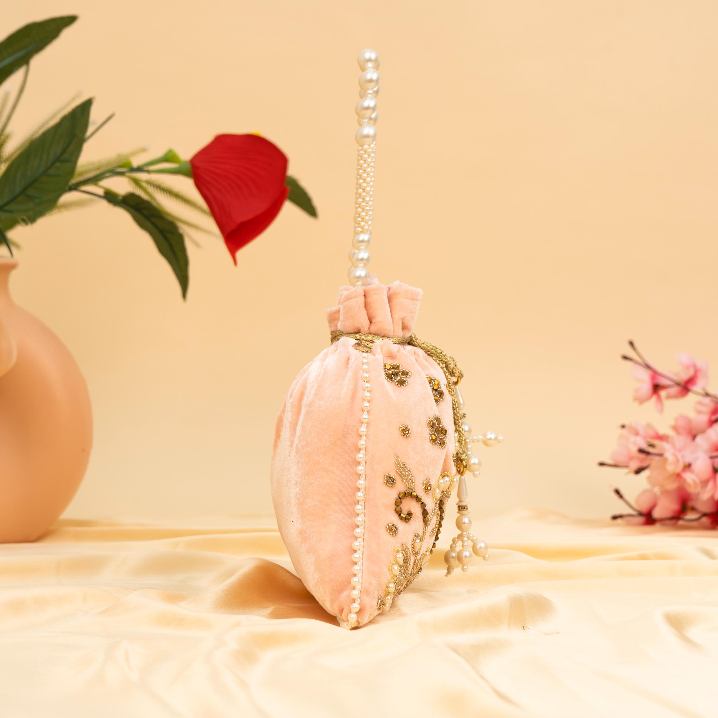 Vibrant Floral Zardosi Potli