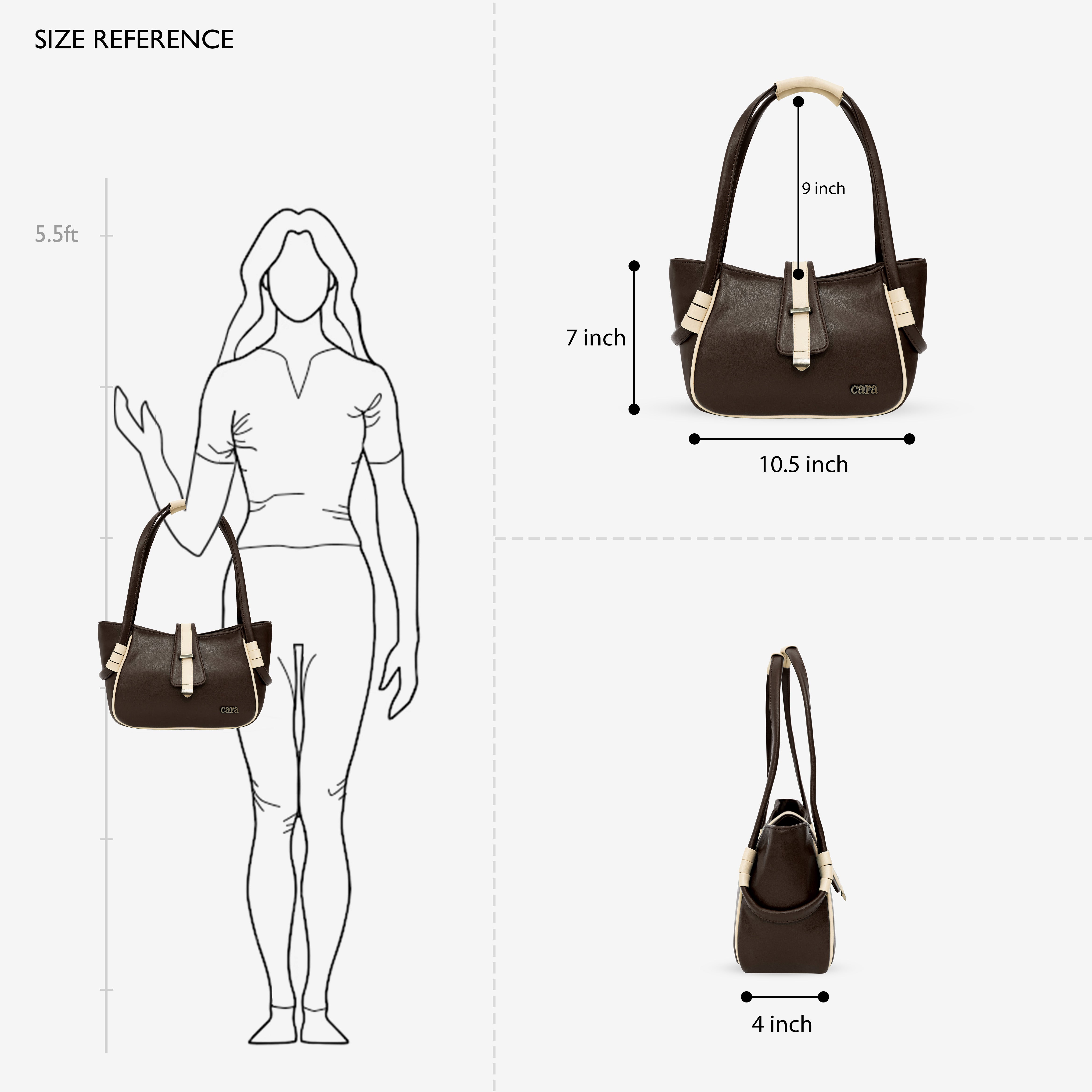 Dark Brown Boldly Dynamic HANDBAG I CARA