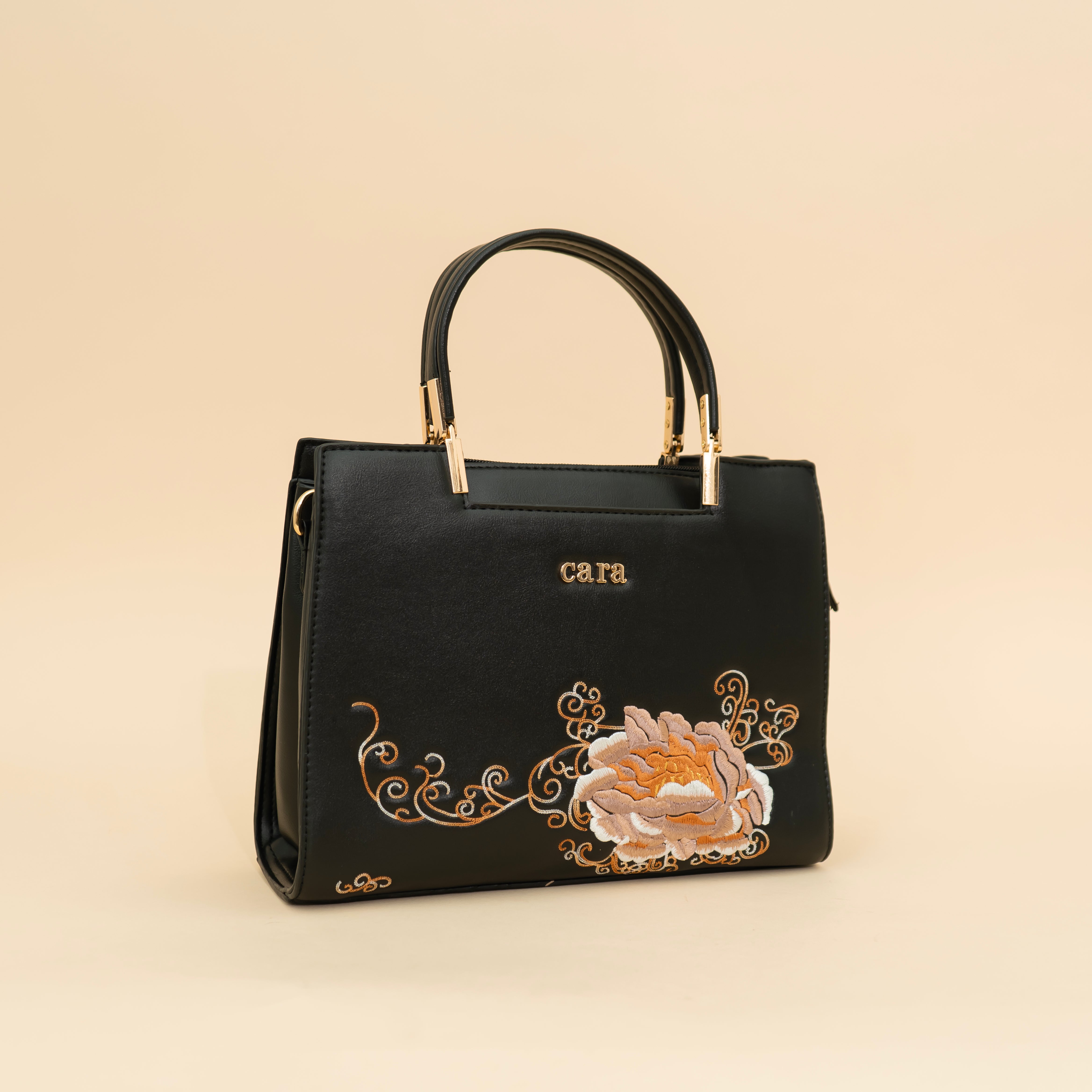 Flawless floral printed black Handbag i cara