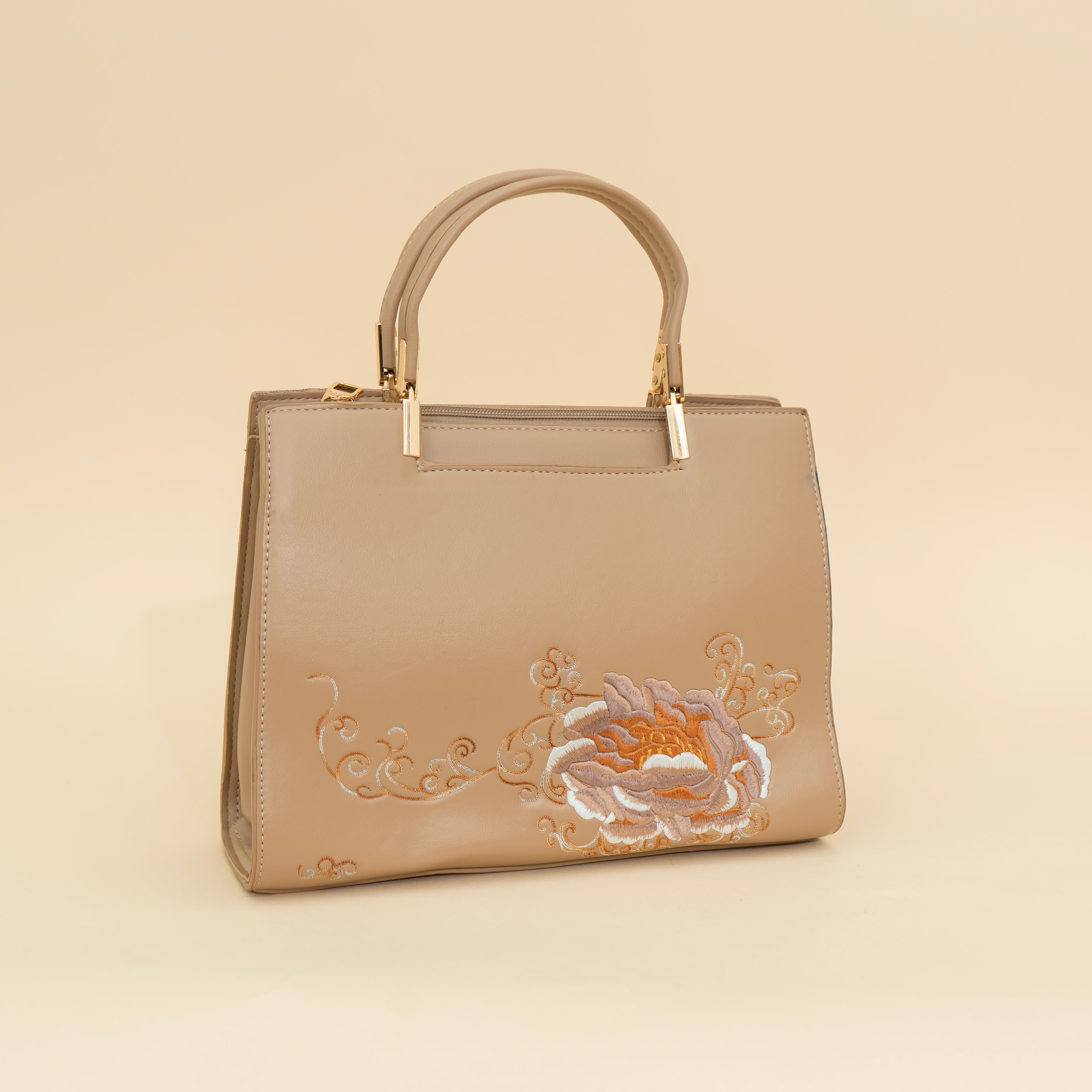 Flawless floral printed Light brown Handbag i cara