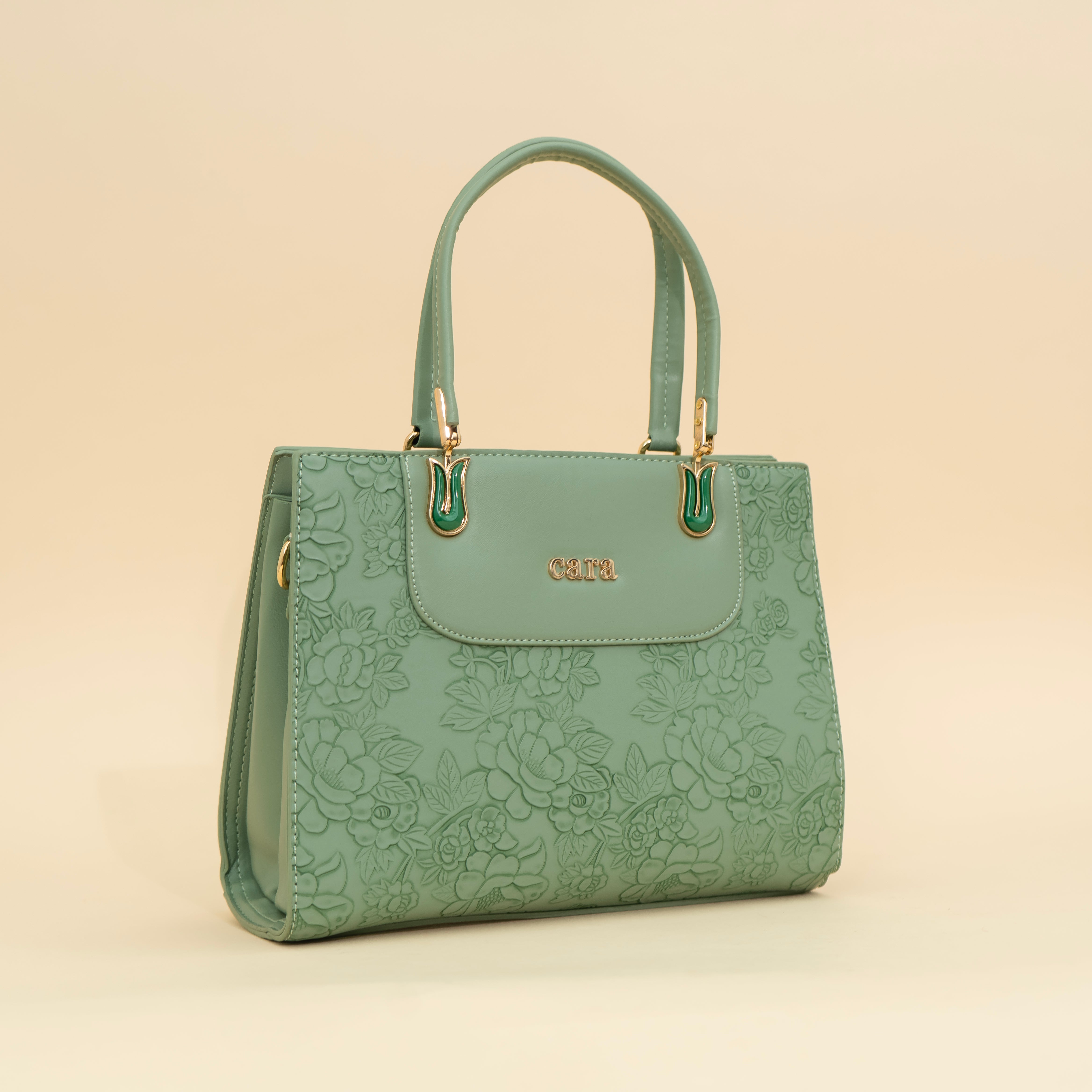 Blossom Green Handbag i cara