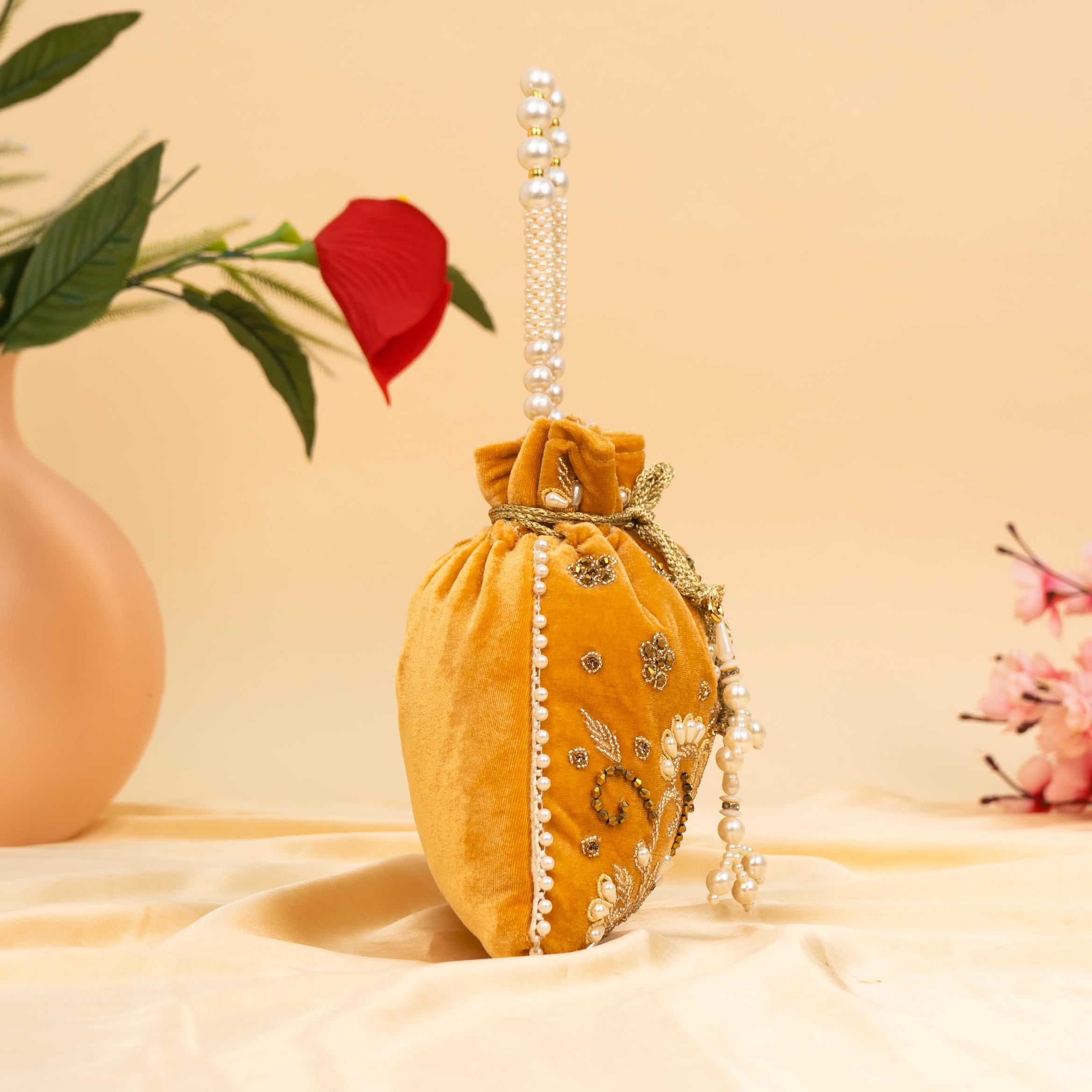 Vibrant Floral Zardosi Potli