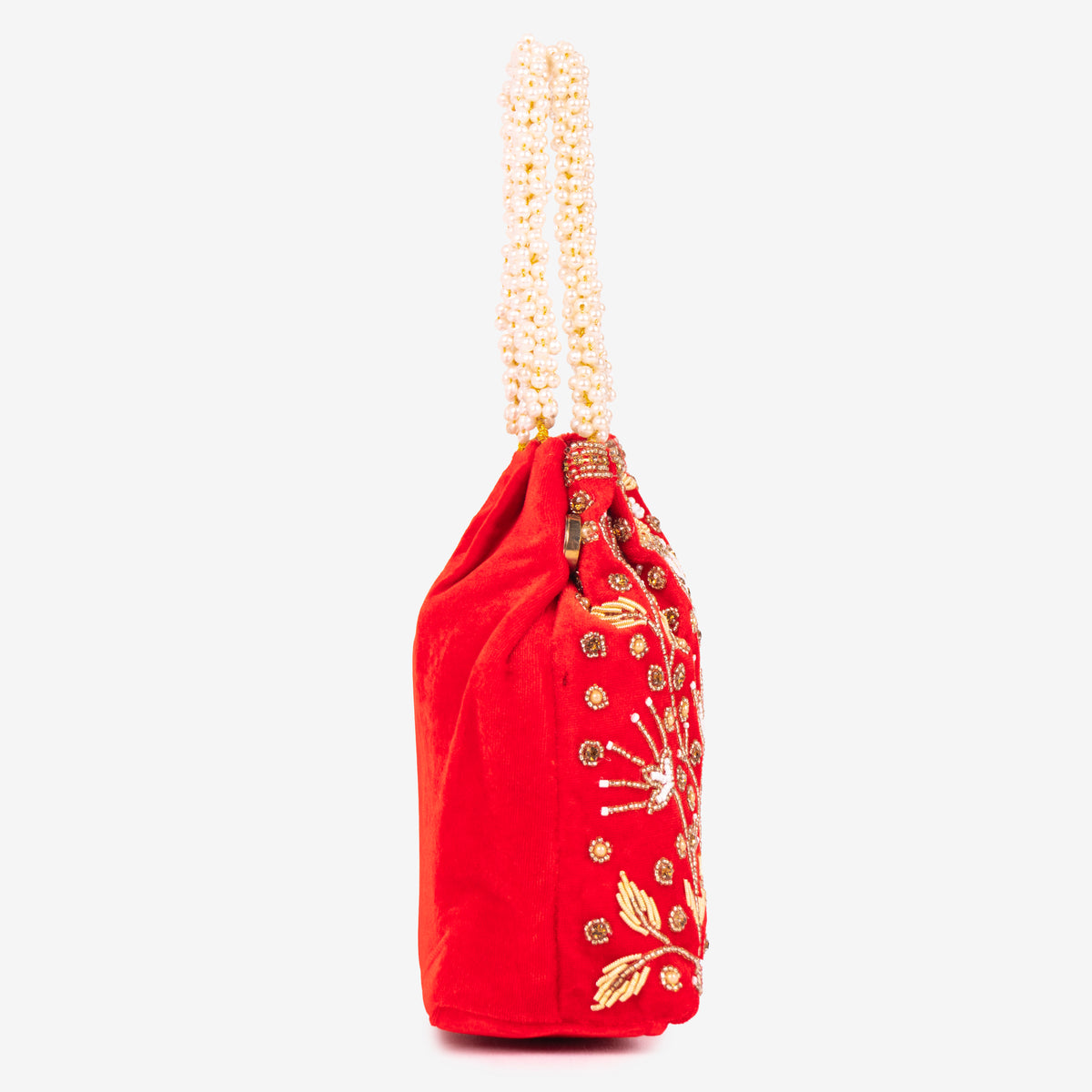 Bridal Pearlstone Velvet Potli