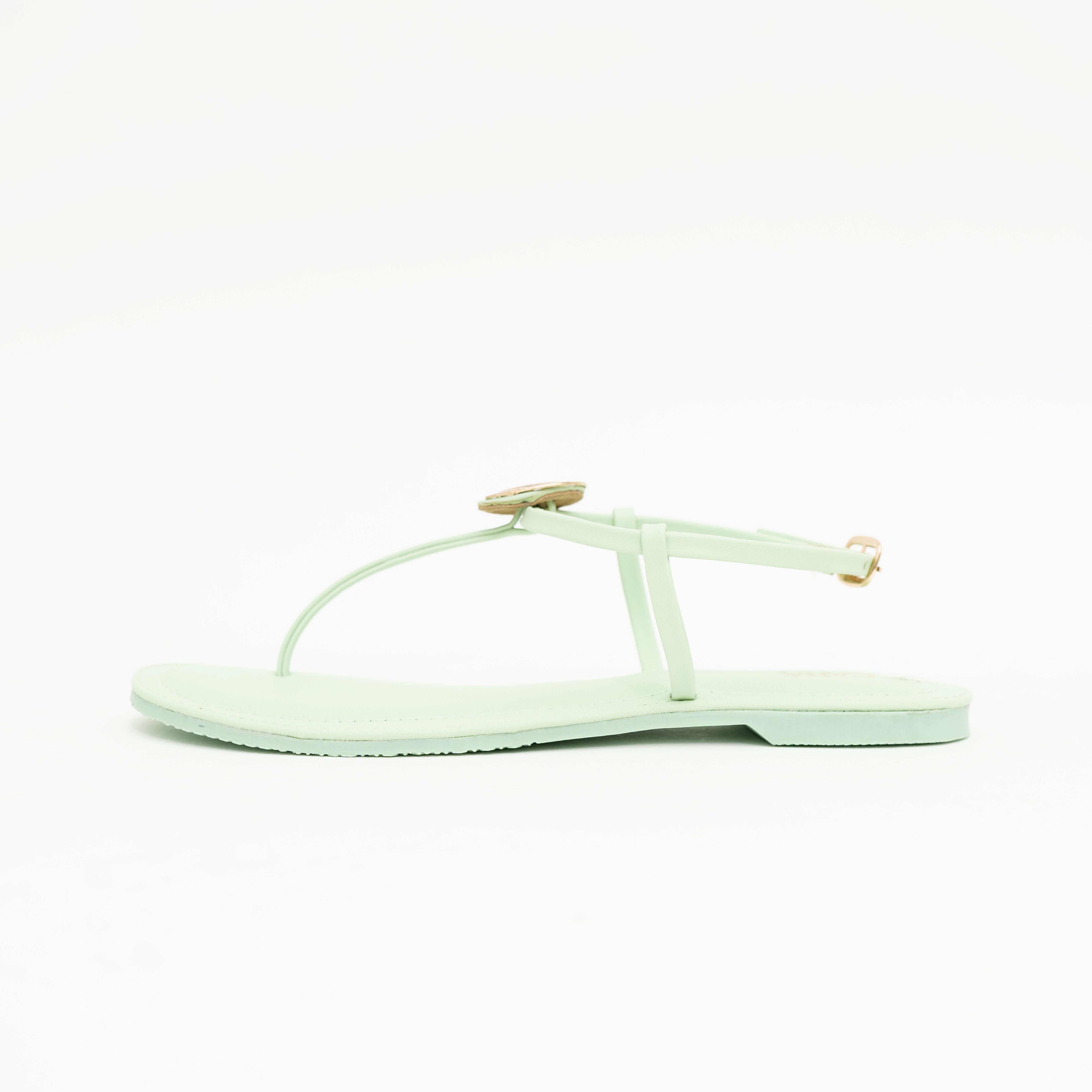 Green Metallic Ring Elegance Sandals | Cara