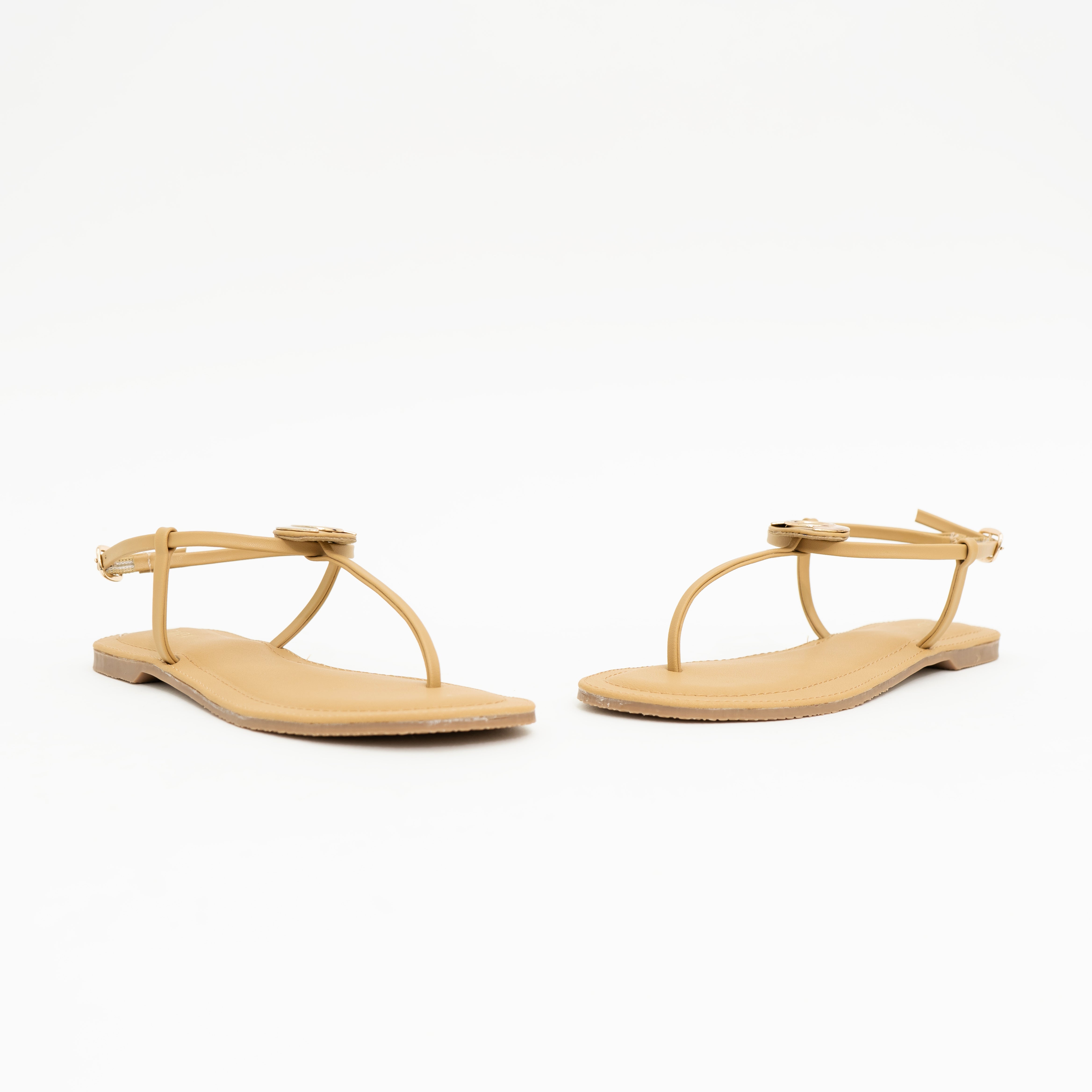 Tan Metallic Ring Elegance Sandals | Cara