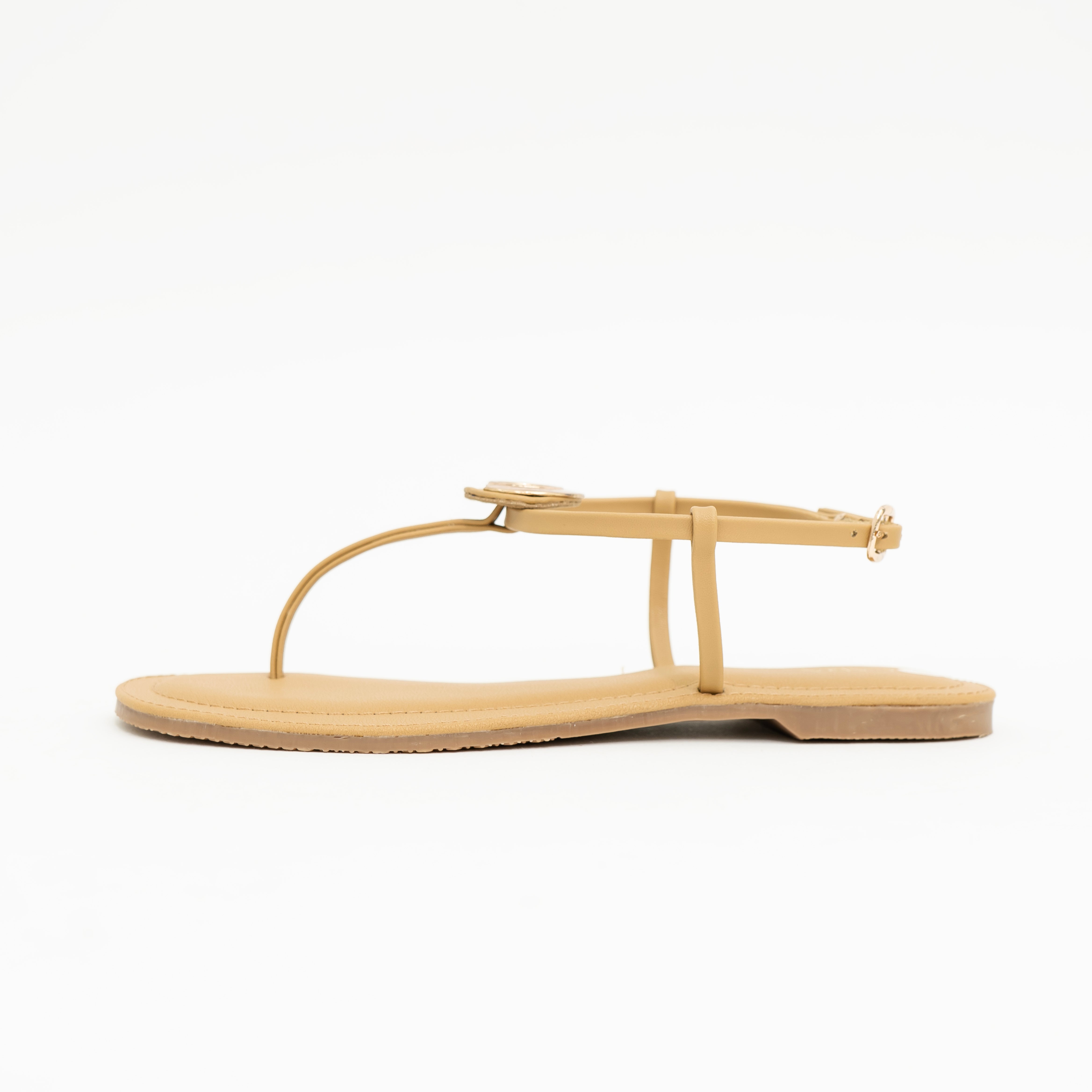 Tan Metallic Ring Elegance Sandals | Cara