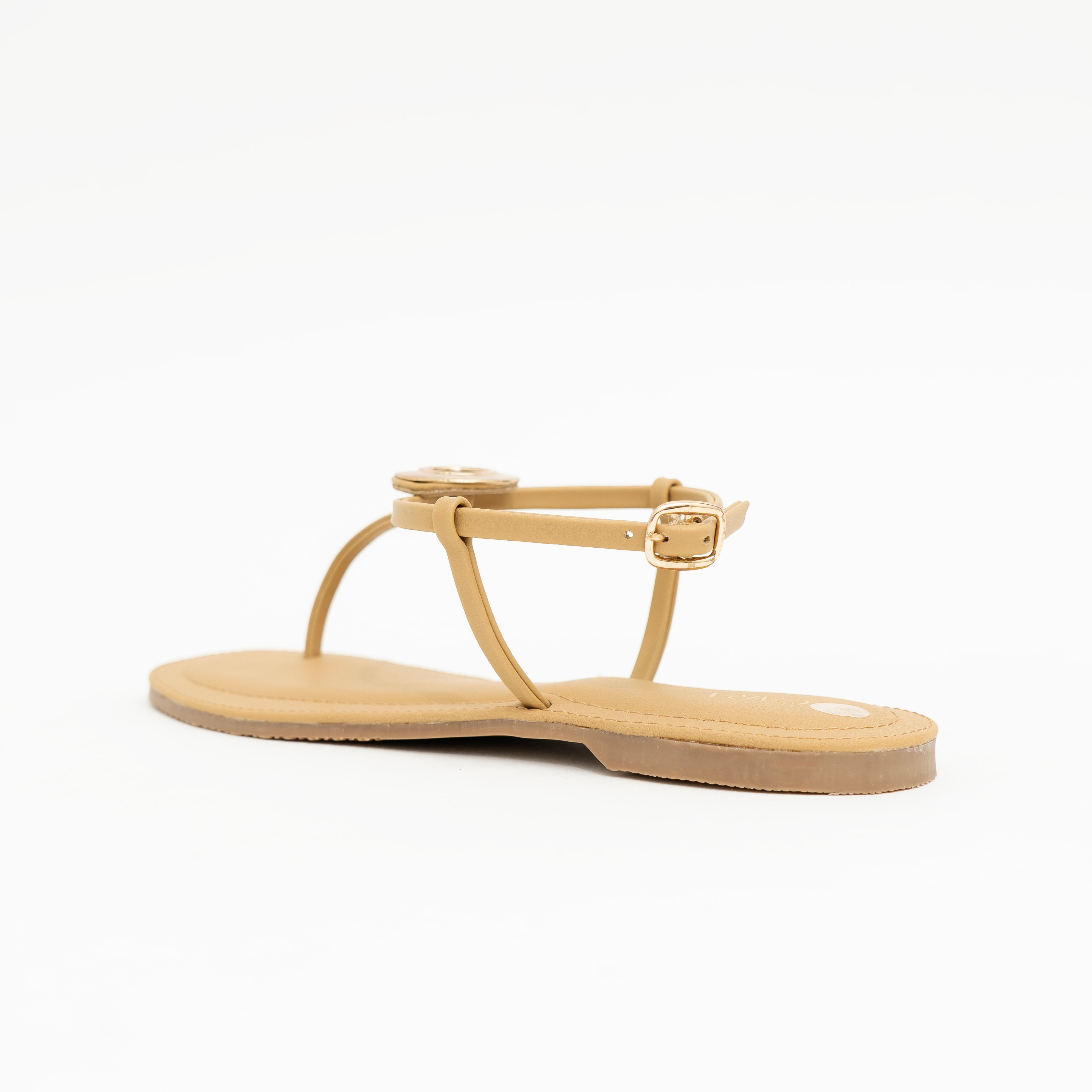 Tan Metallic Ring Elegance Sandals | Cara