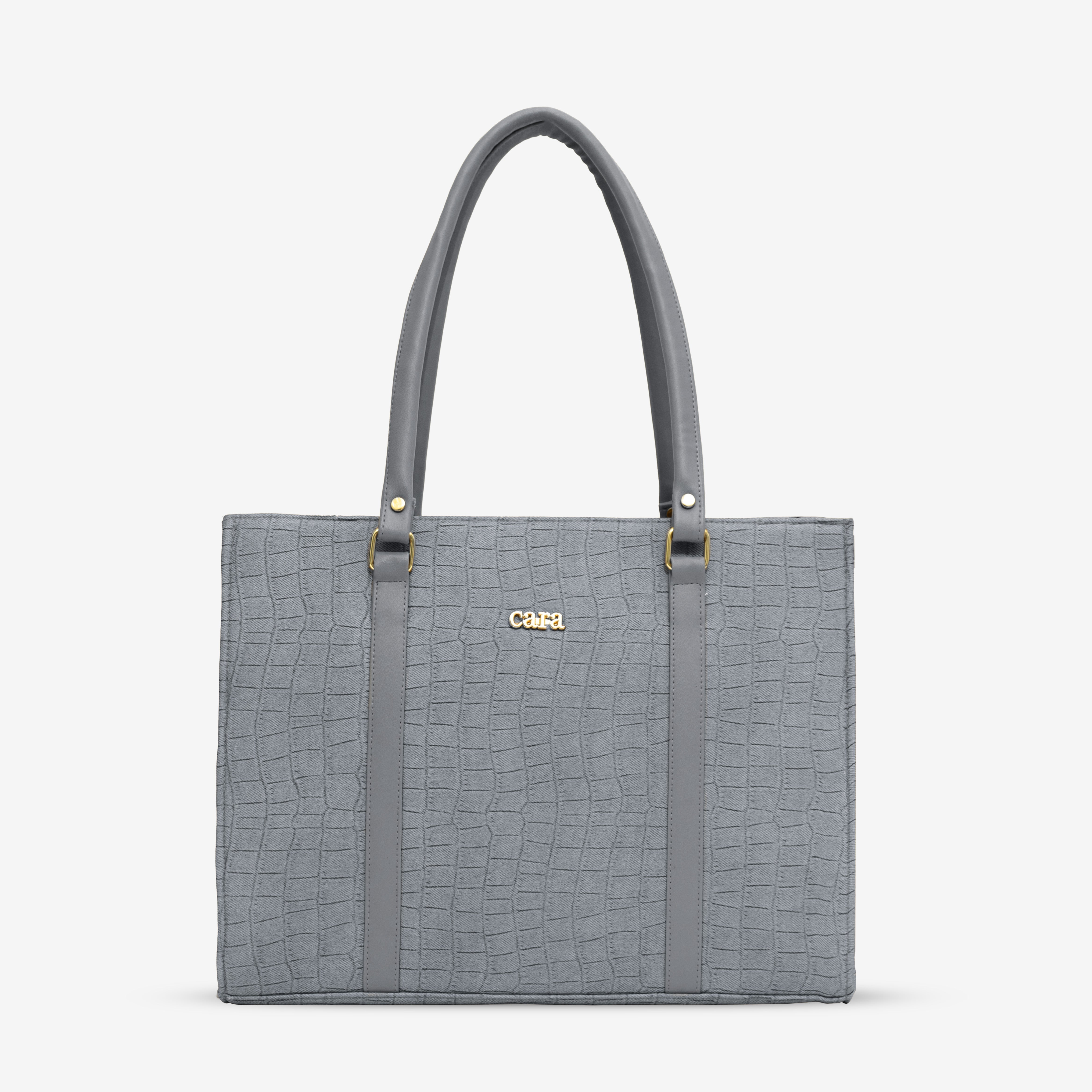 Grey Croc Textured Shoulder Bag I Cara