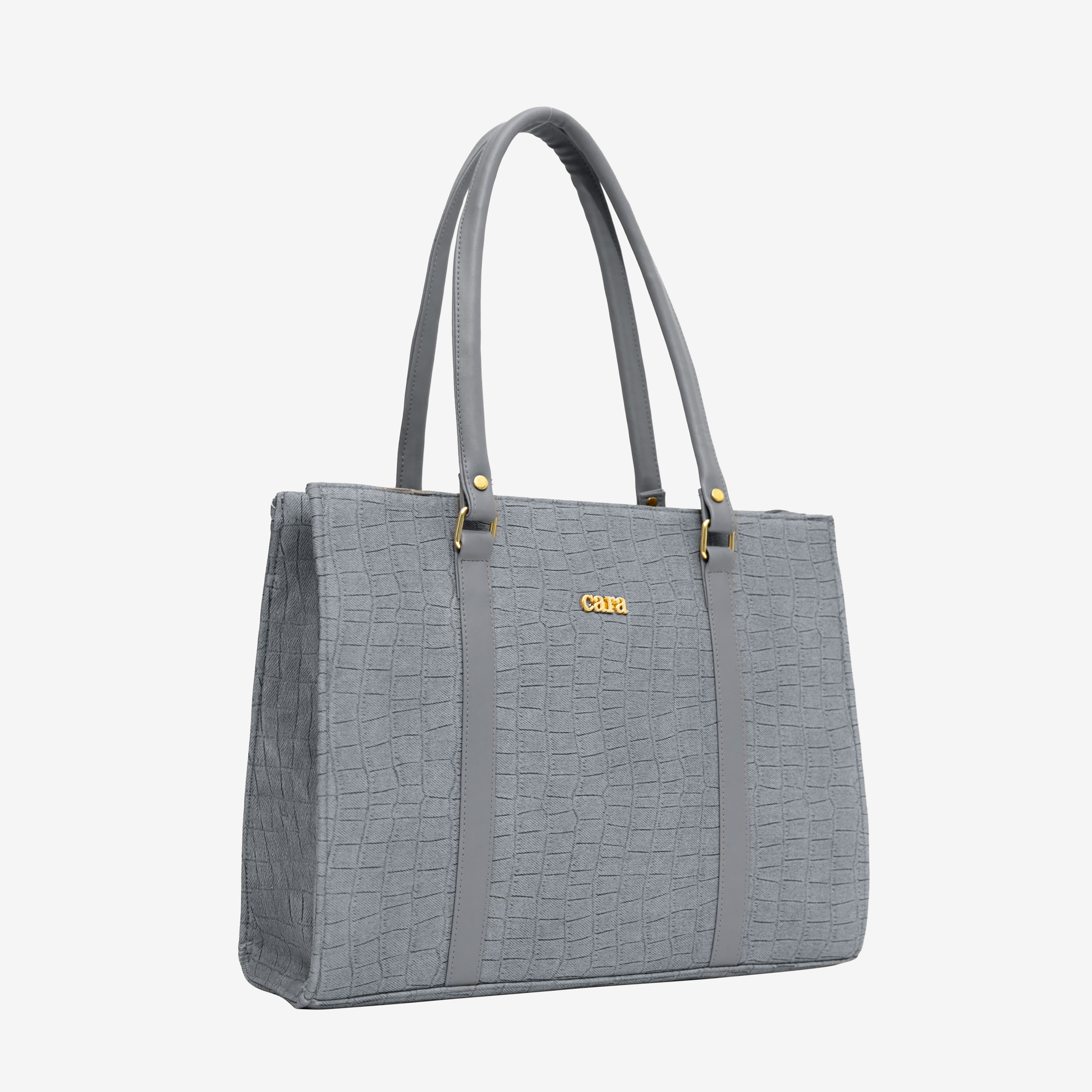 Grey Croc Textured Shoulder Bag I Cara