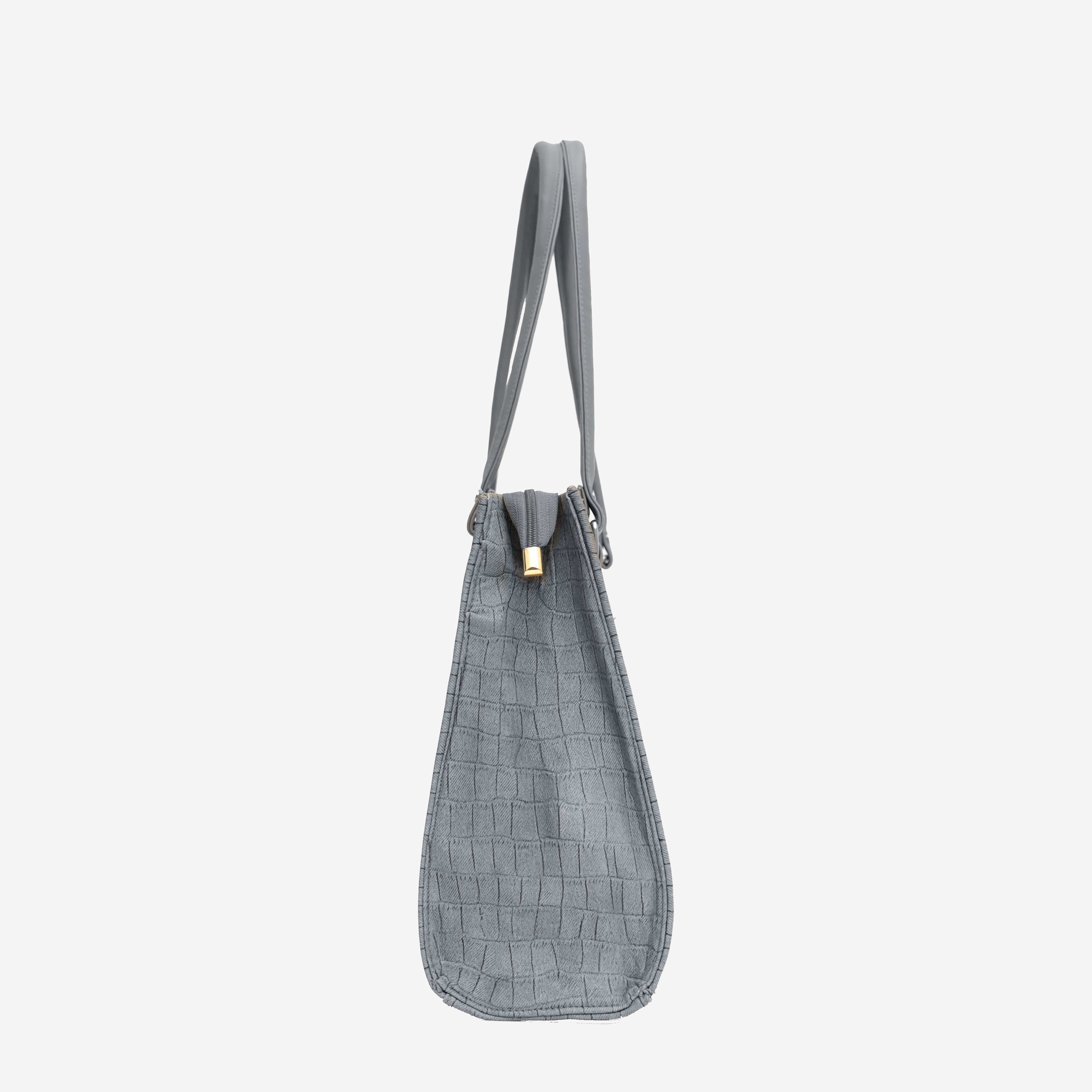 Grey Croc Textured Shoulder Bag I Cara