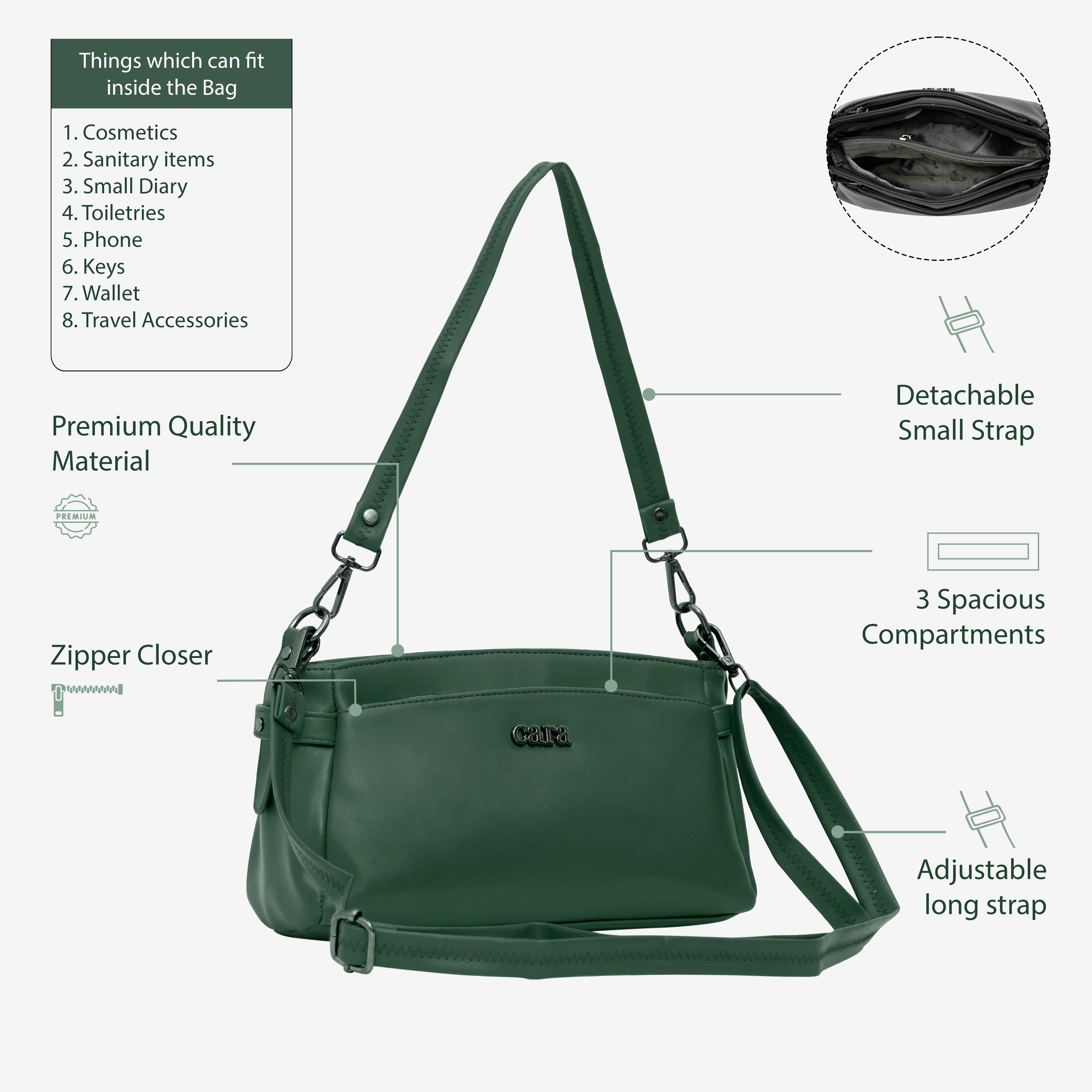 Olive Green Weekend Carry sling | Cara