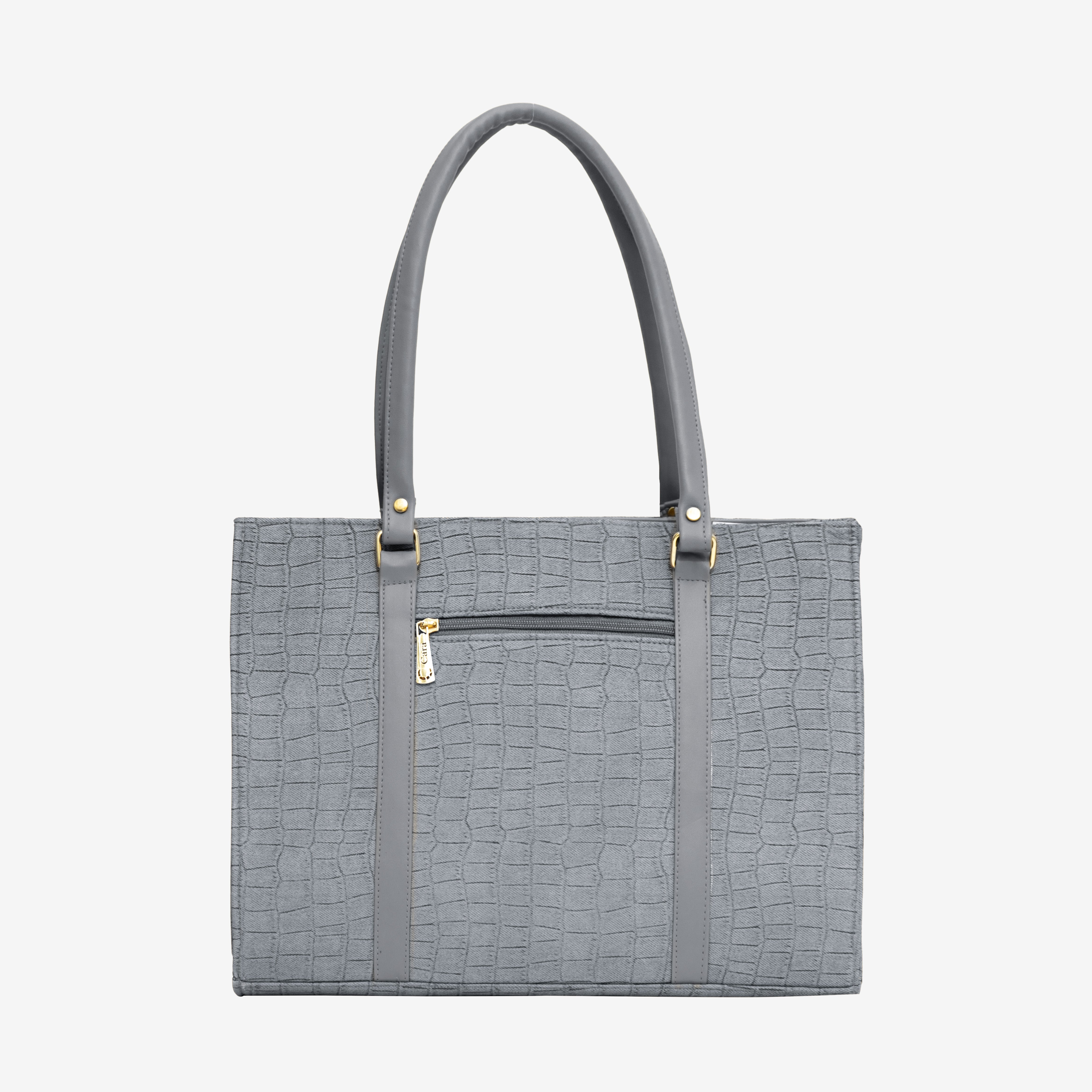 Grey Croc Textured Shoulder Bag I Cara