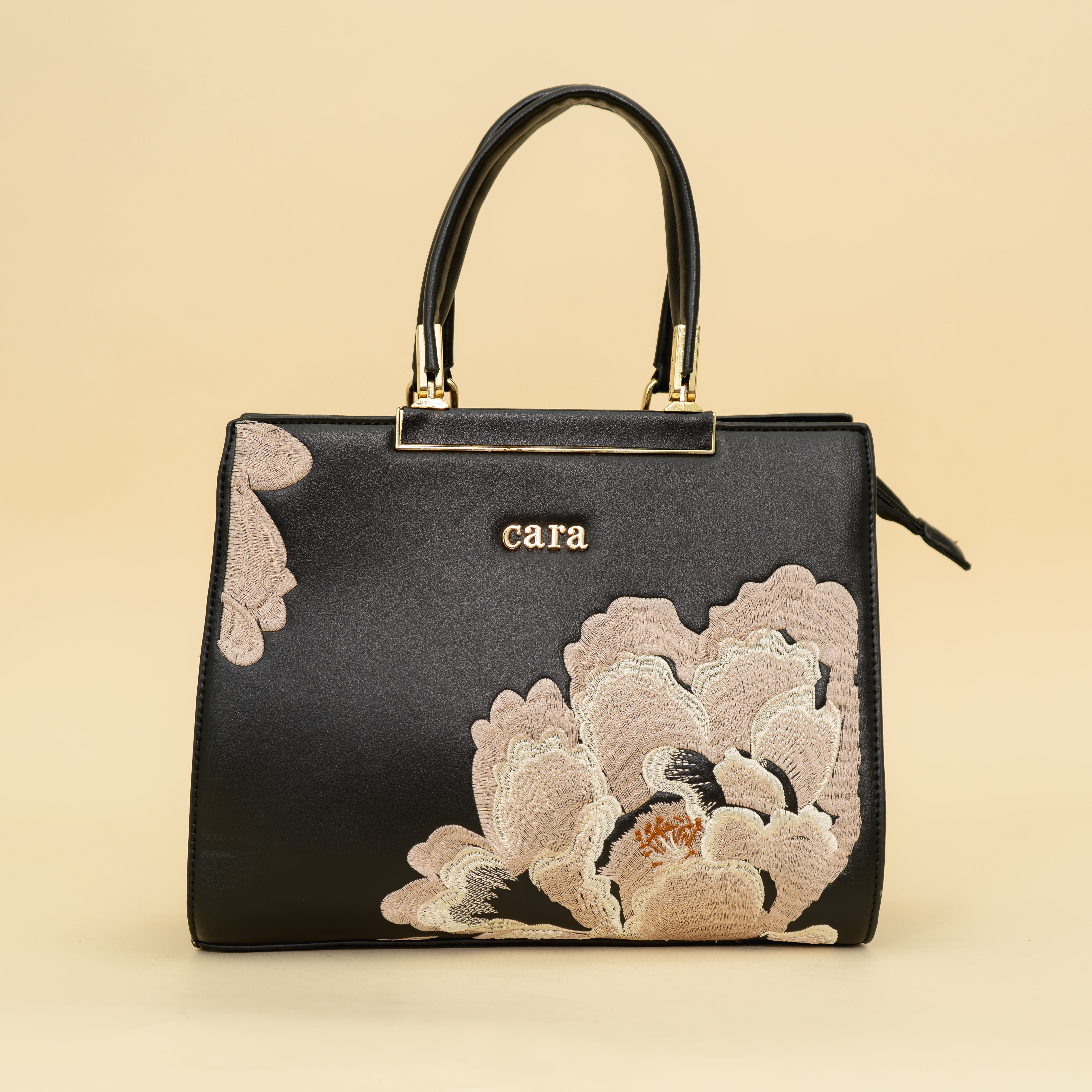 Black Floral Flourish handbag I  cara