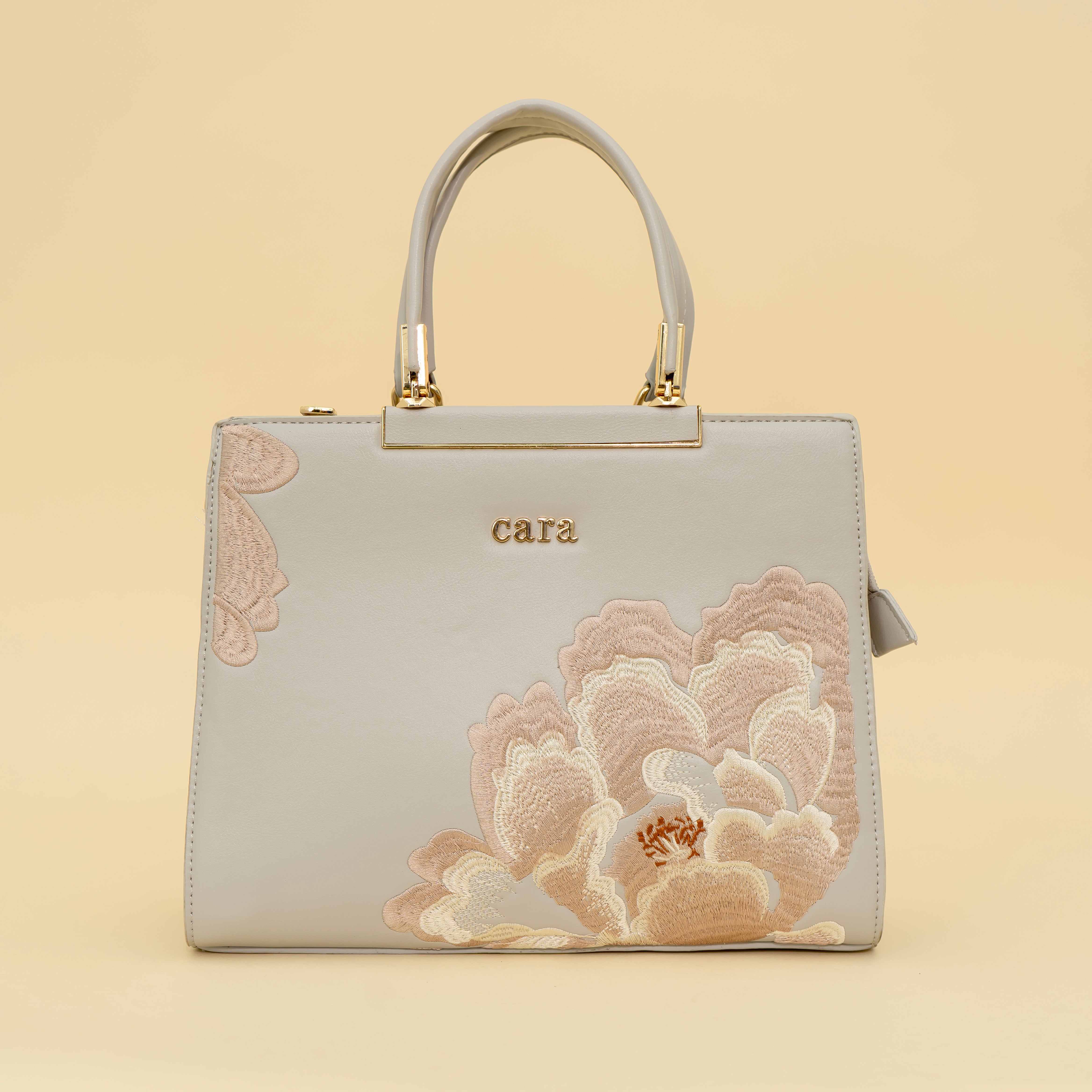 Grey Floral Flourish handbag I  cara