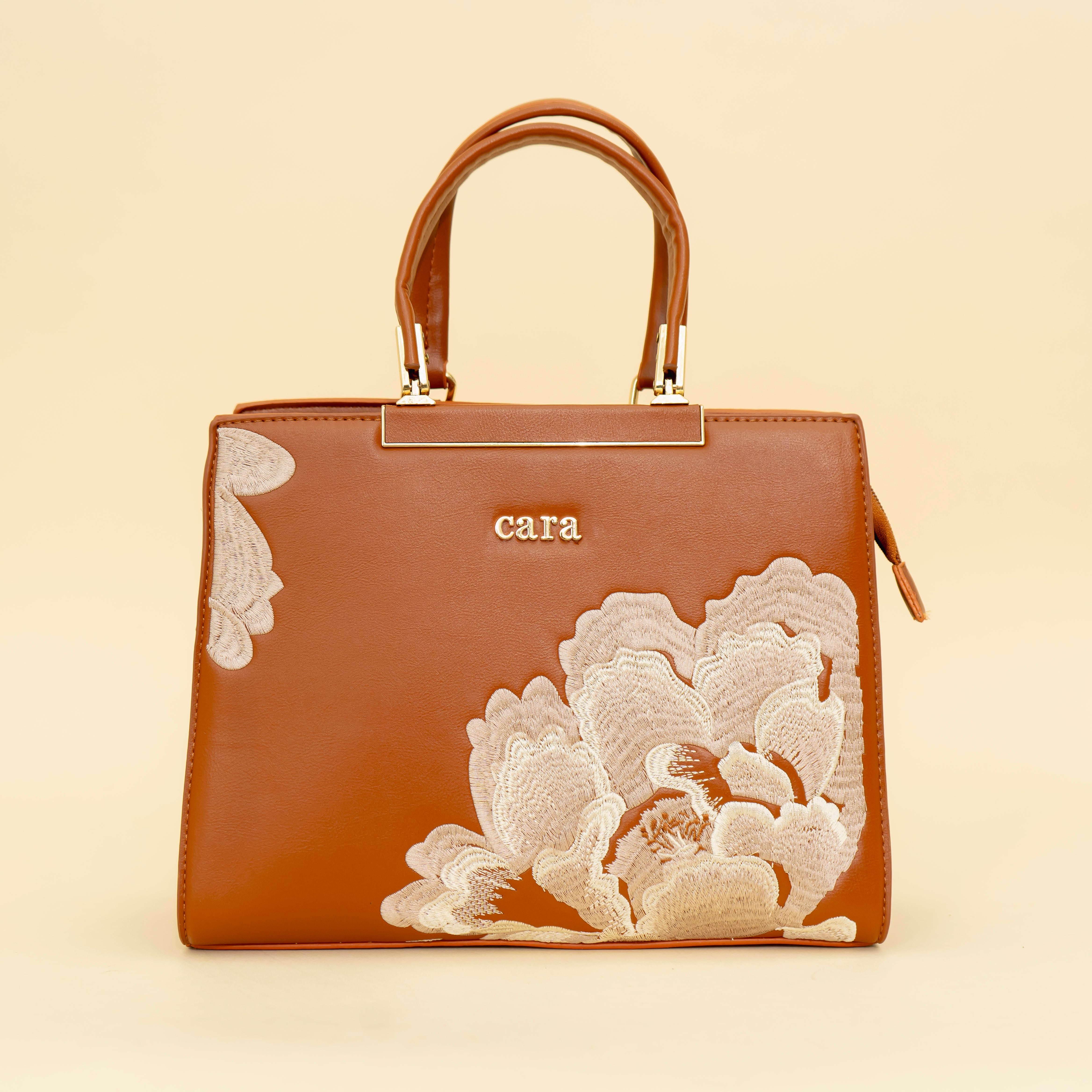 Brown Floral Flourish handbag I  cara