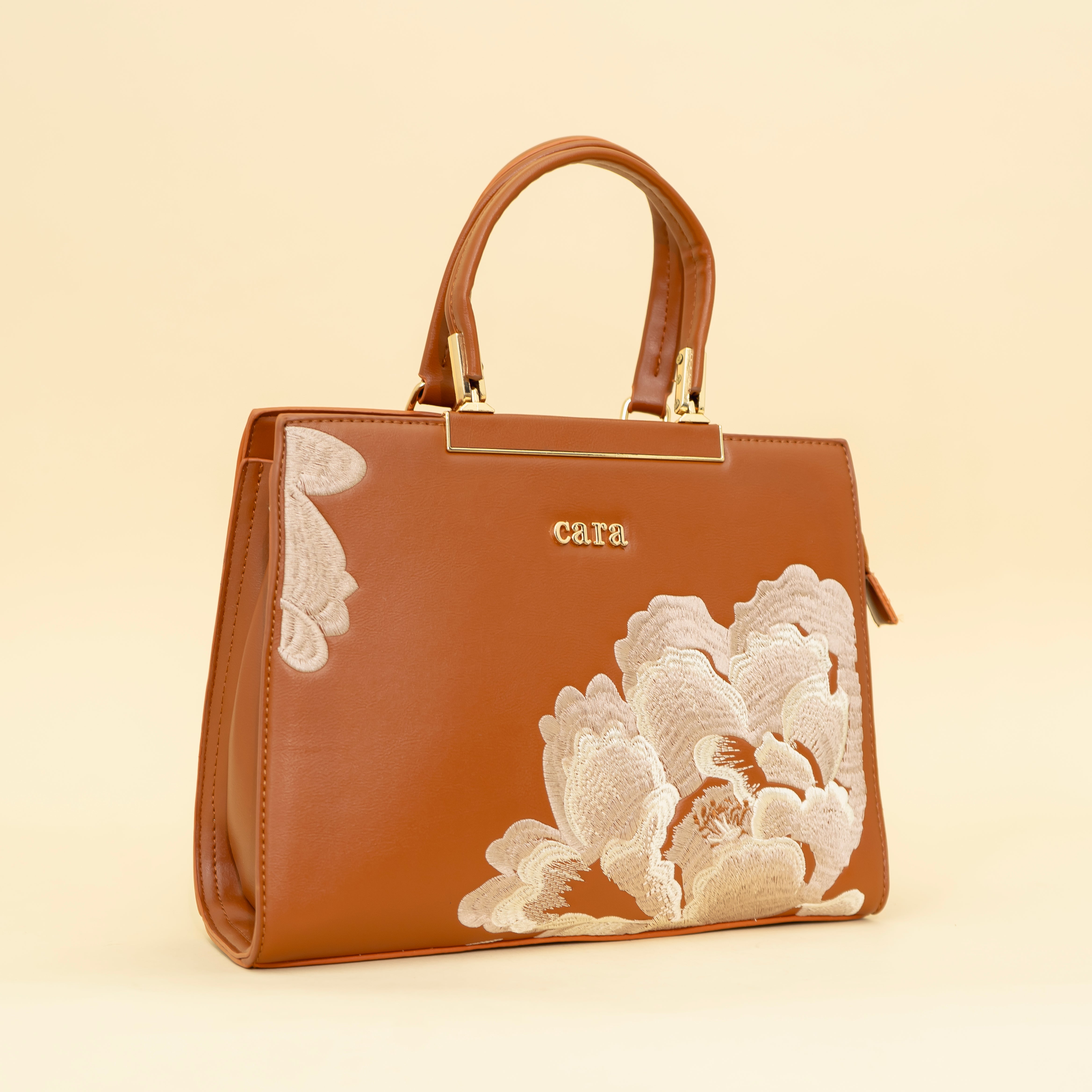 Brown Floral Flourish handbag I  cara