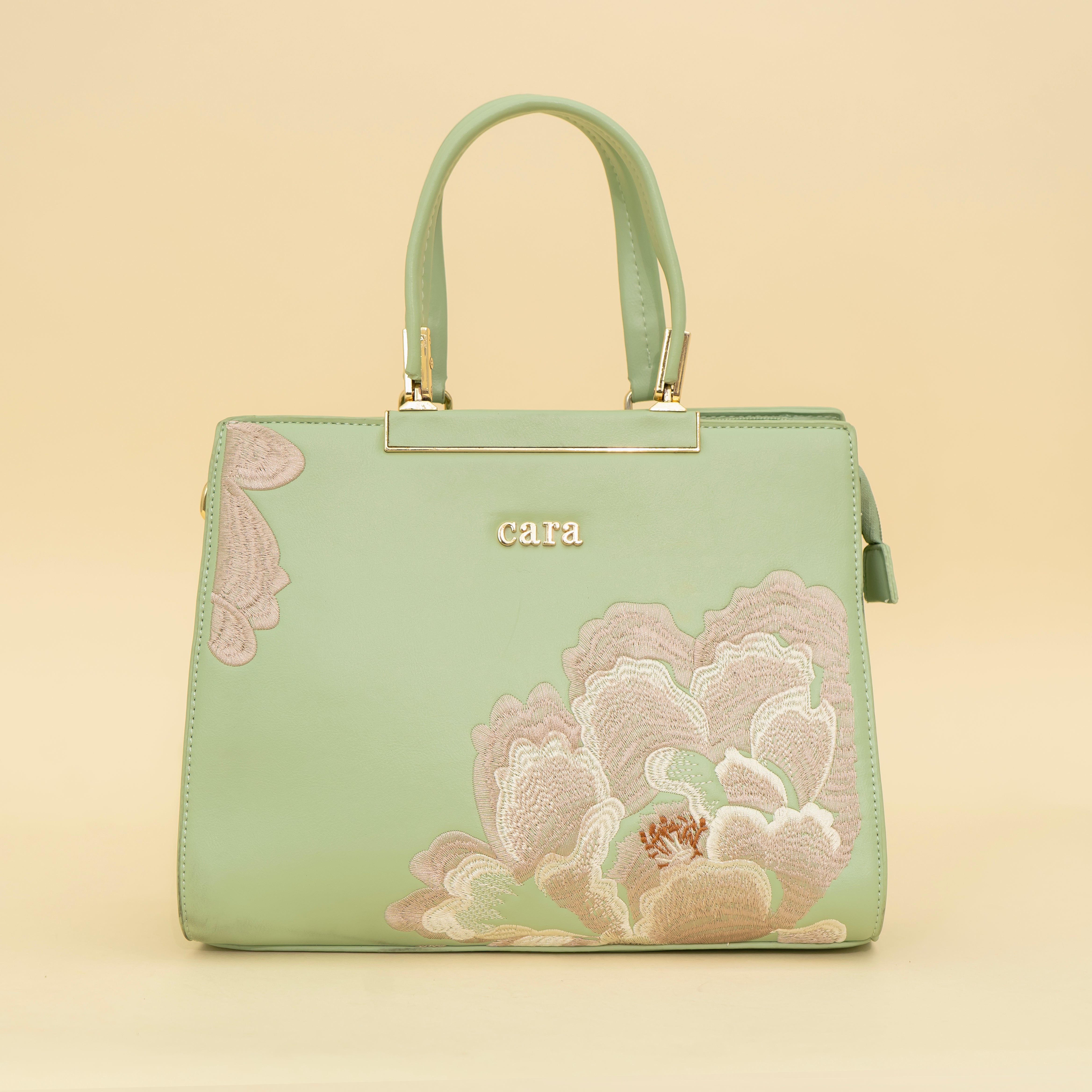 Green Floral Flourish handbag I  cara