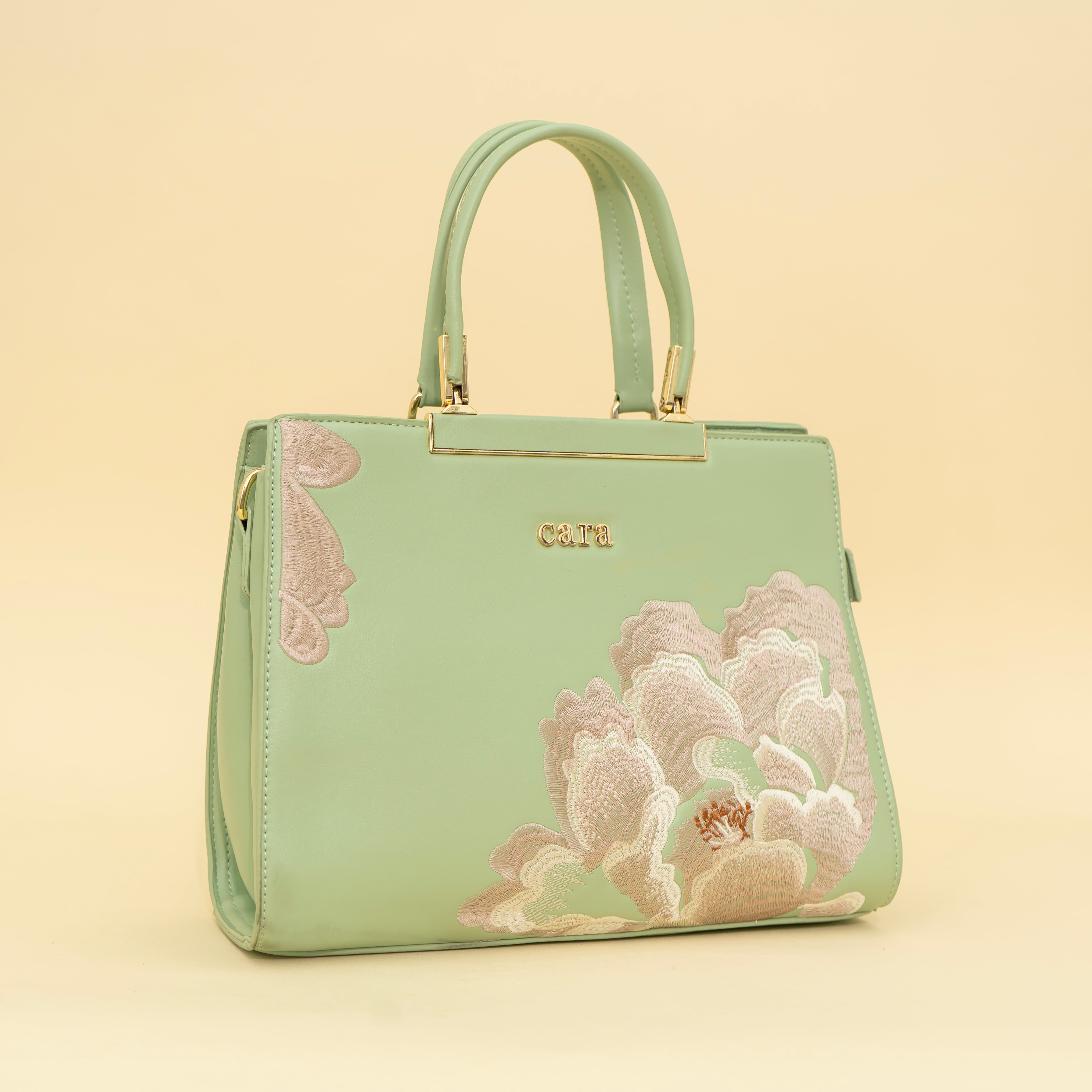 Green Floral Flourish handbag I  cara