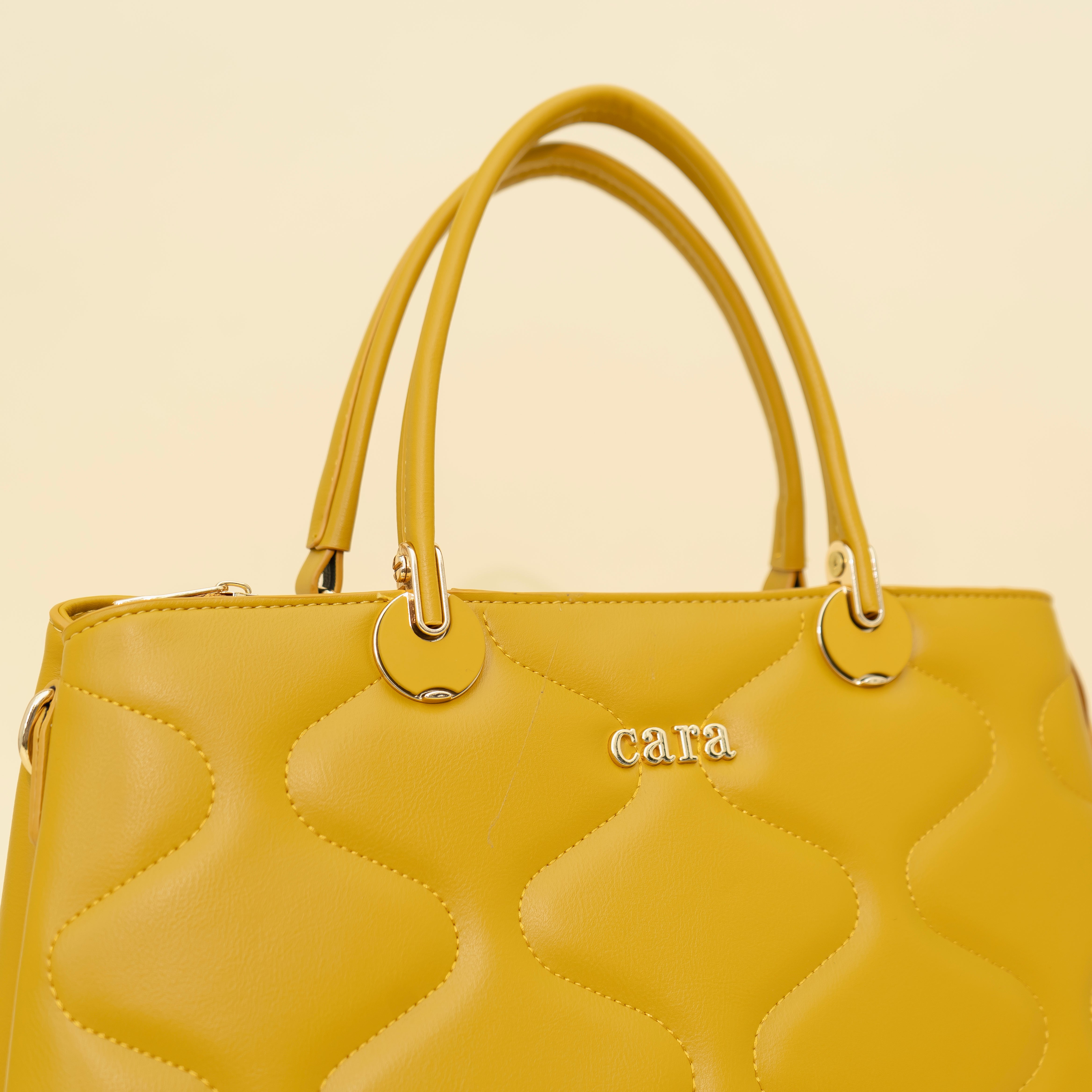 Mustard Yellow Quilted Handbag  I CARA