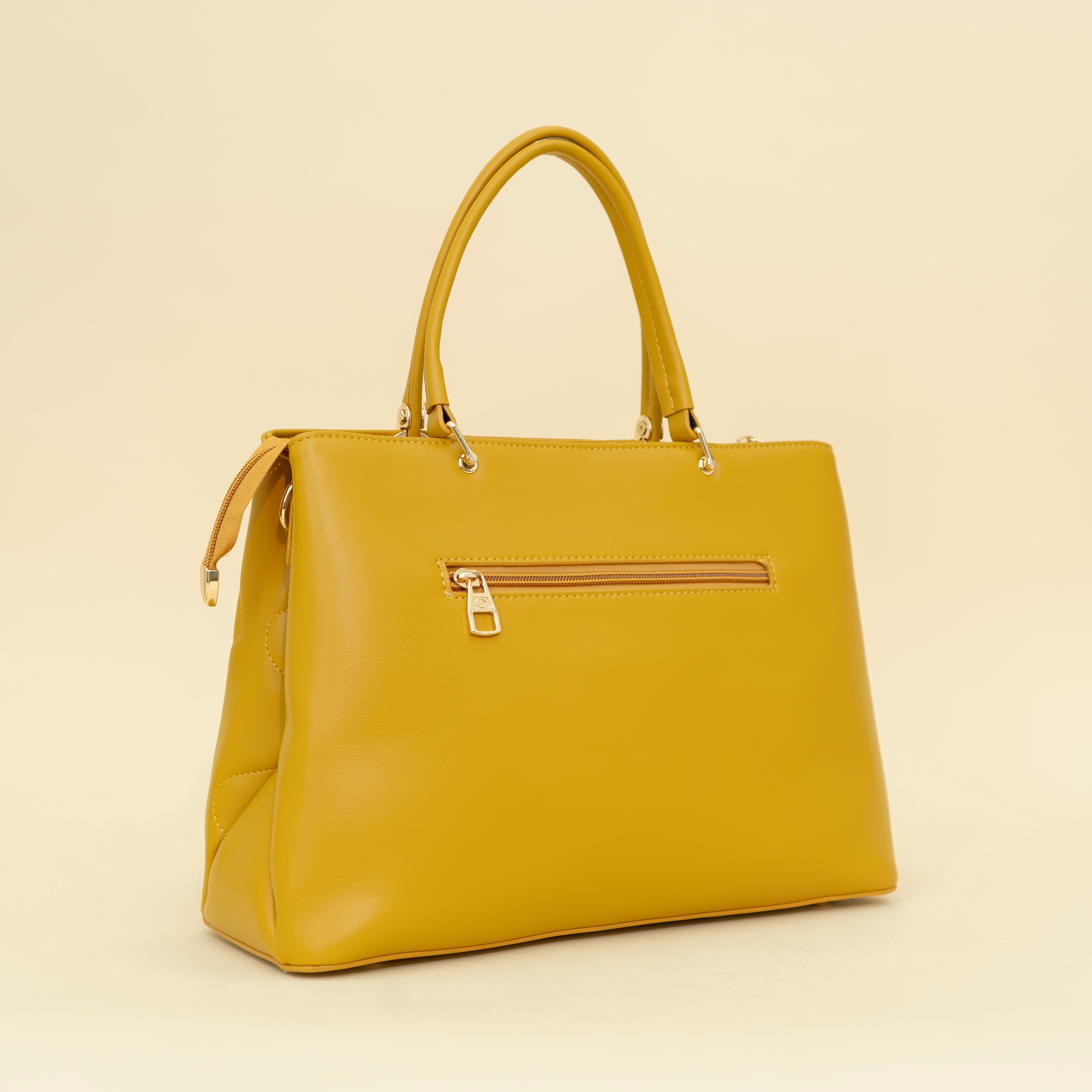 Mustard Yellow Quilted Handbag  I CARA