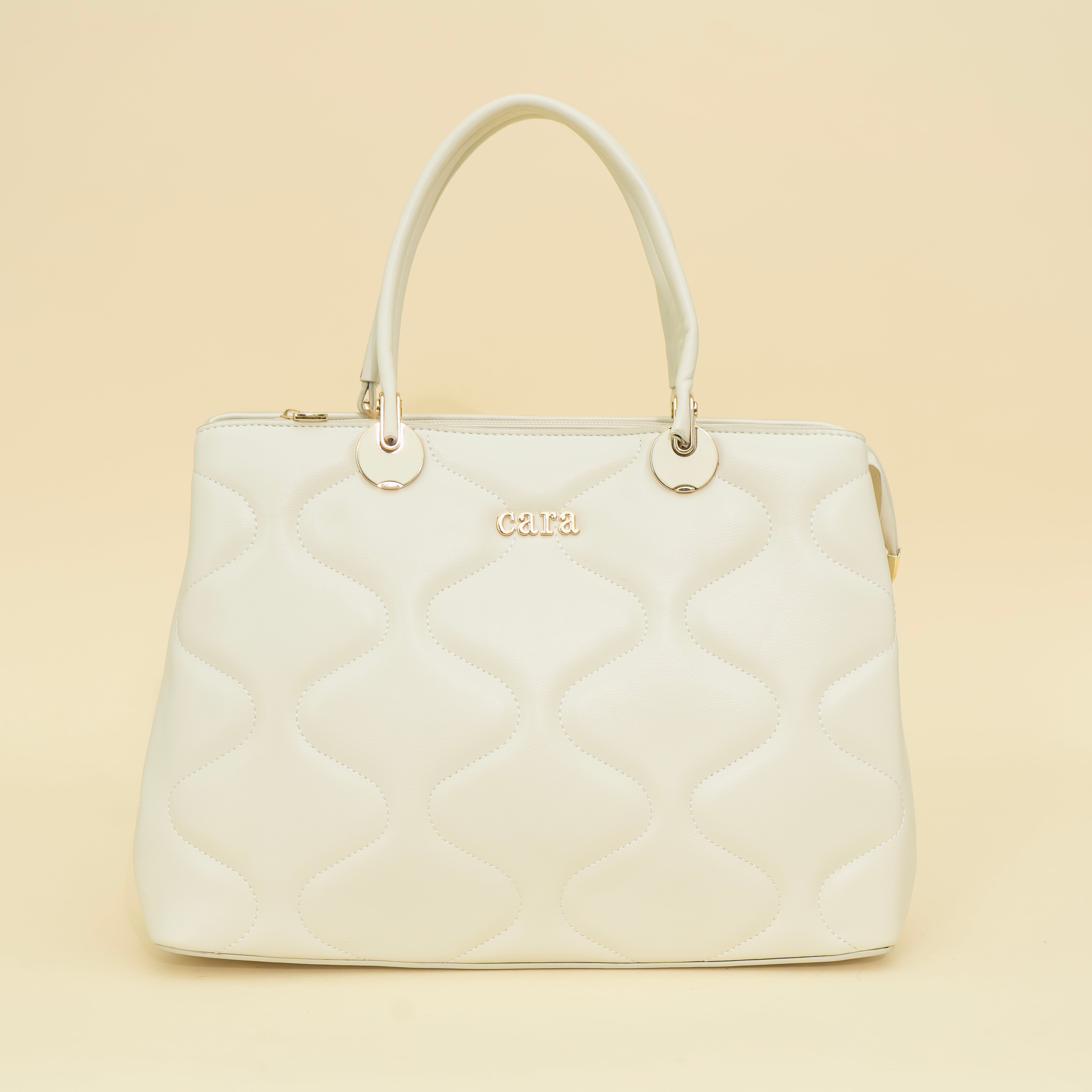 Beige Quilted Handbag I CARA