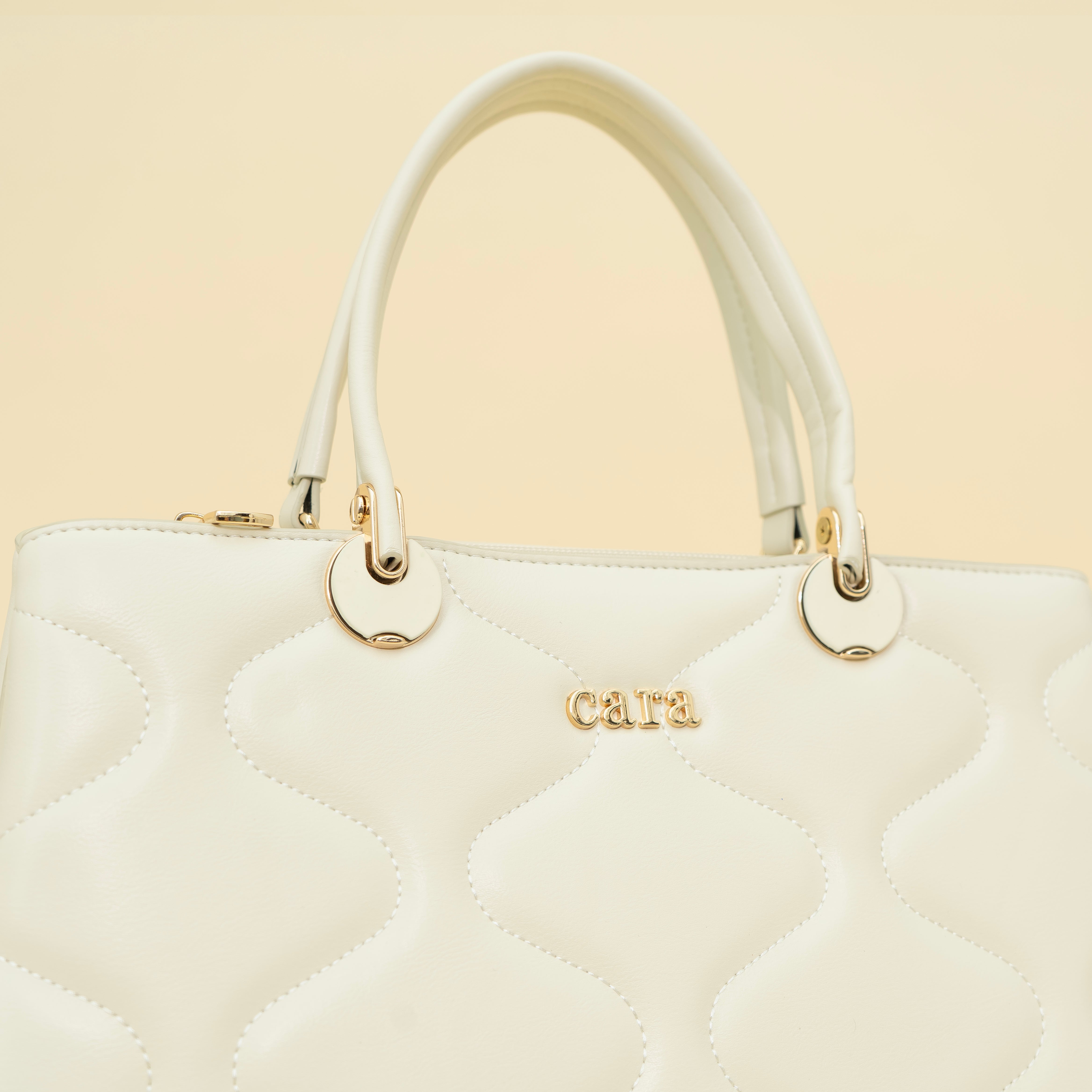 Beige Quilted Handbag I CARA