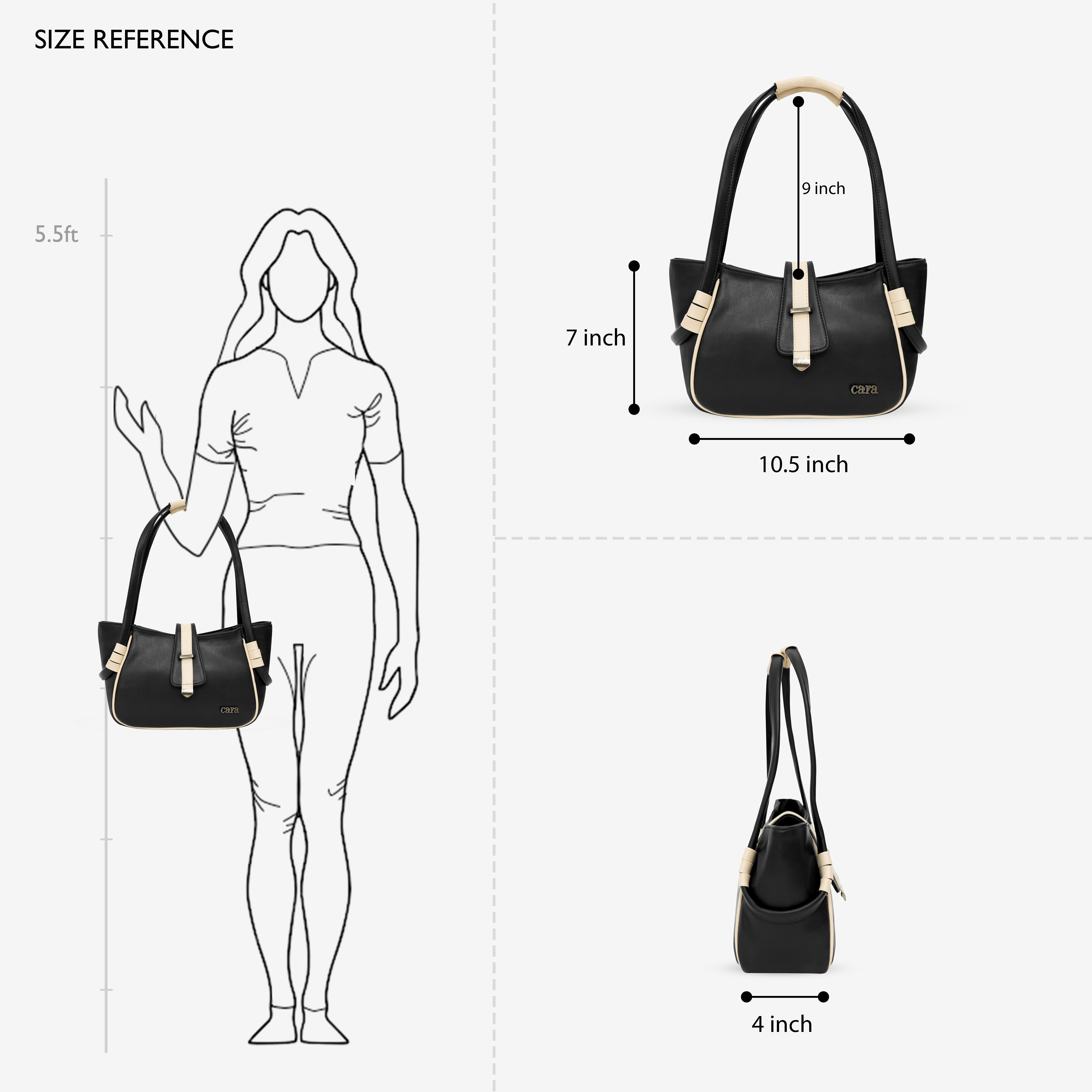 Black Boldly Dynamic haNDBAG I CARA