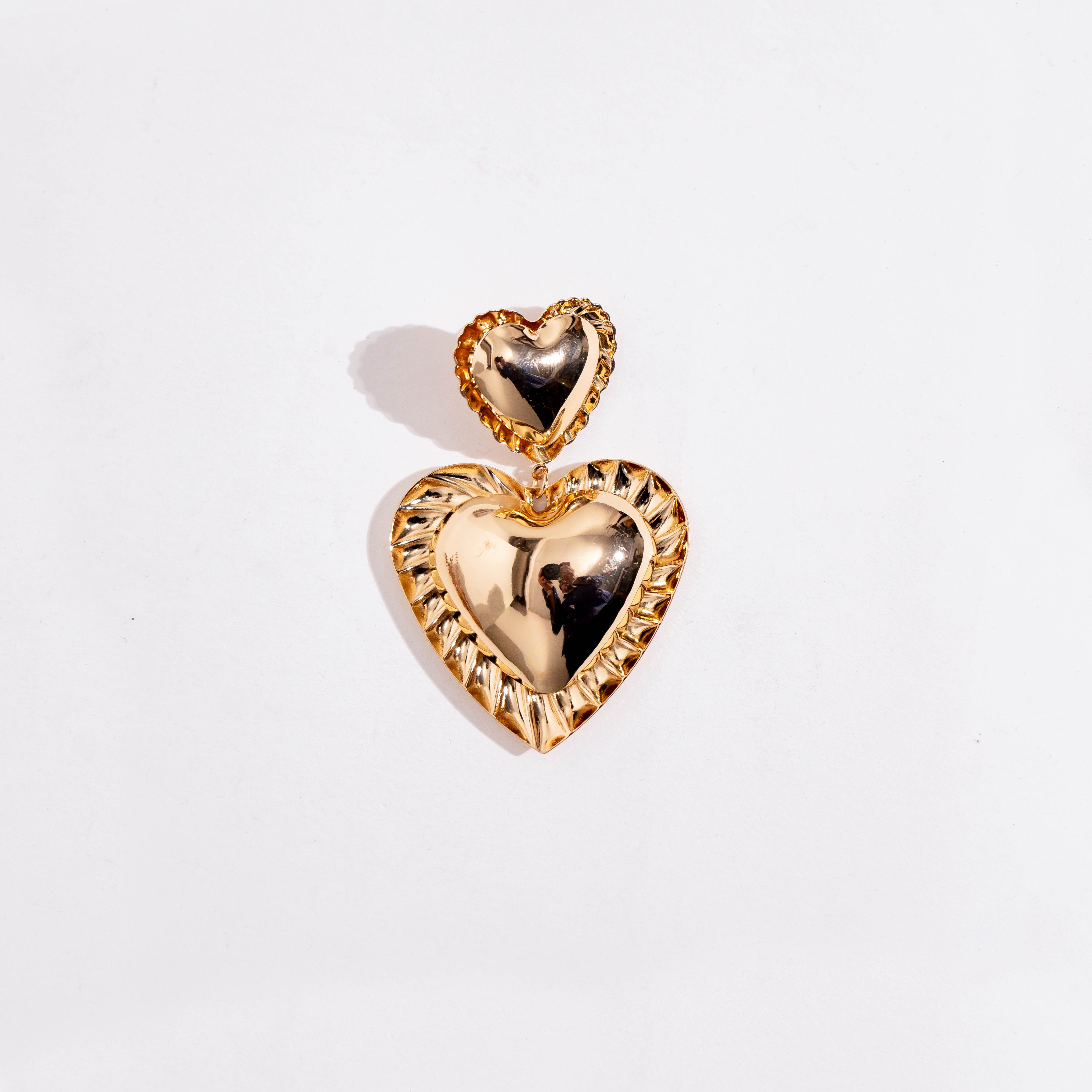 Golden Heart Drops Earrings