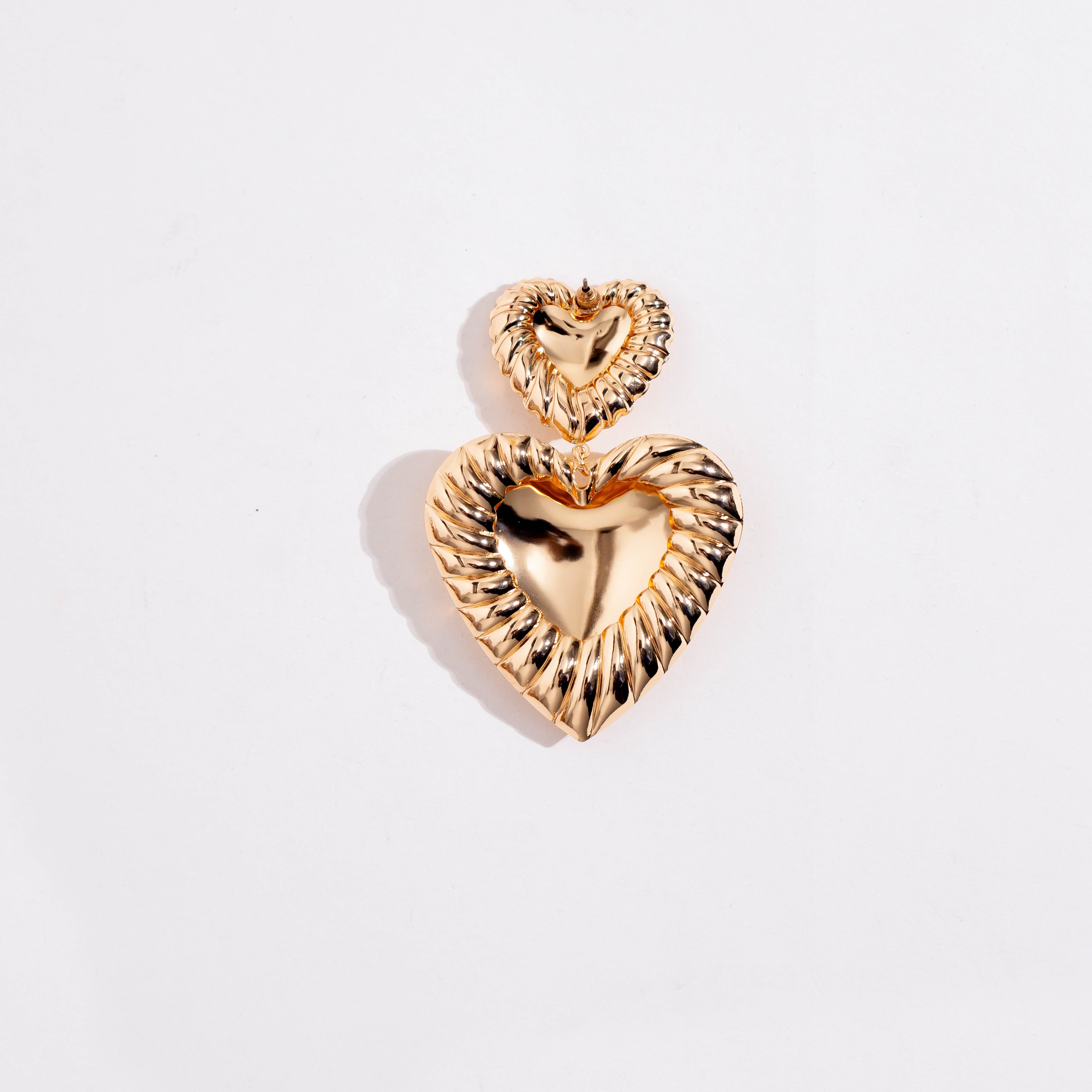 Golden Heart Drops Earrings