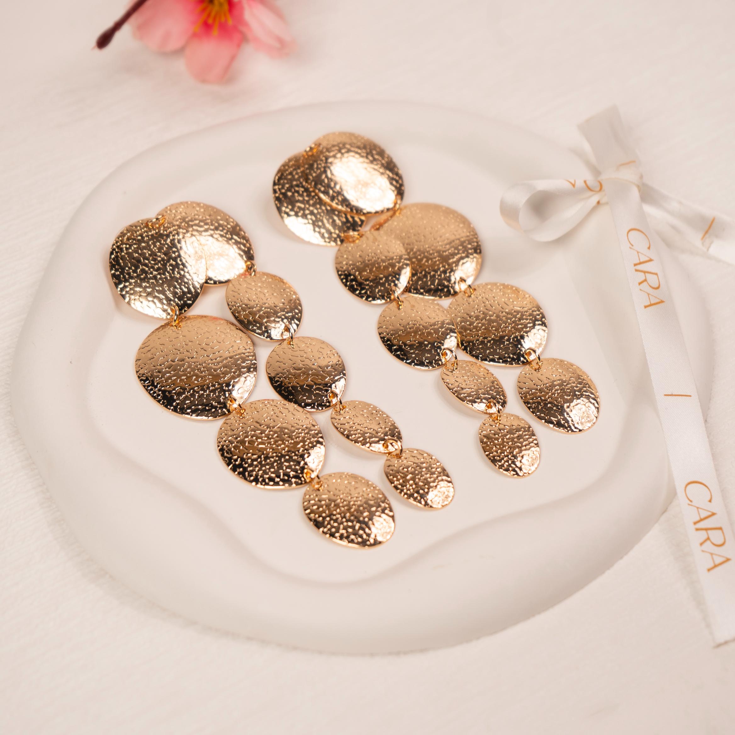 Layered Texture Disc Earrings