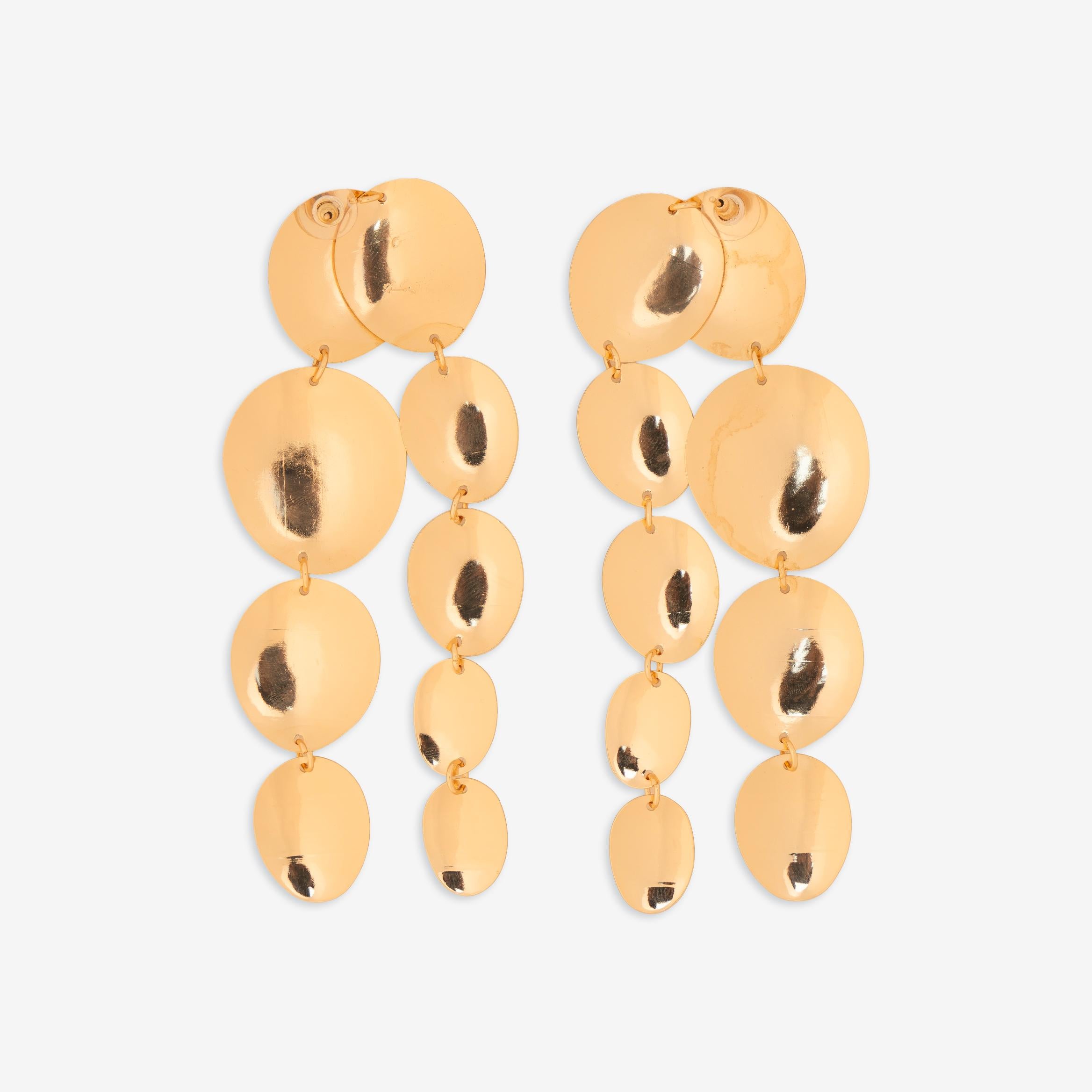 Layered Texture Disc Earrings