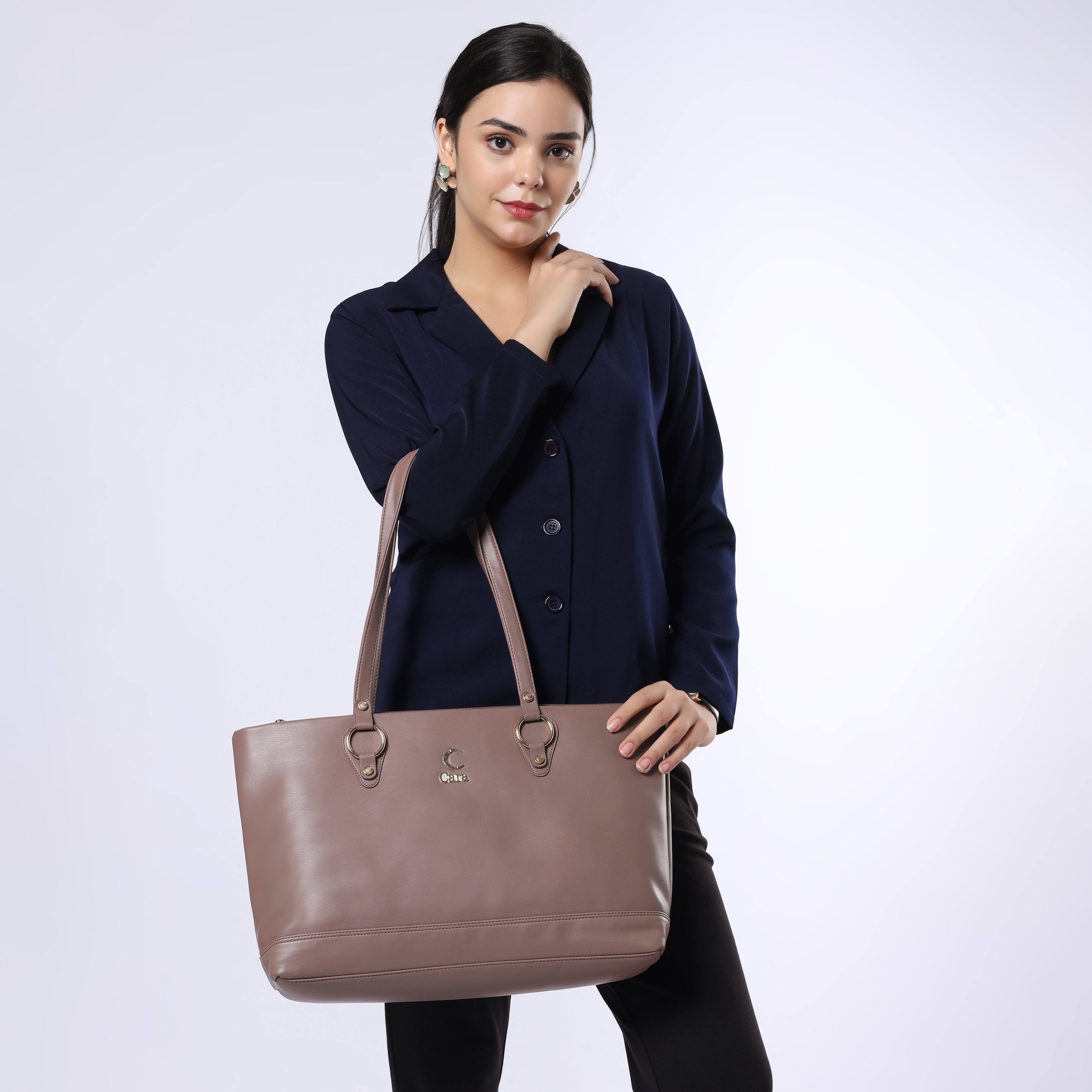 Beige Corporate Chic Tote | Cara