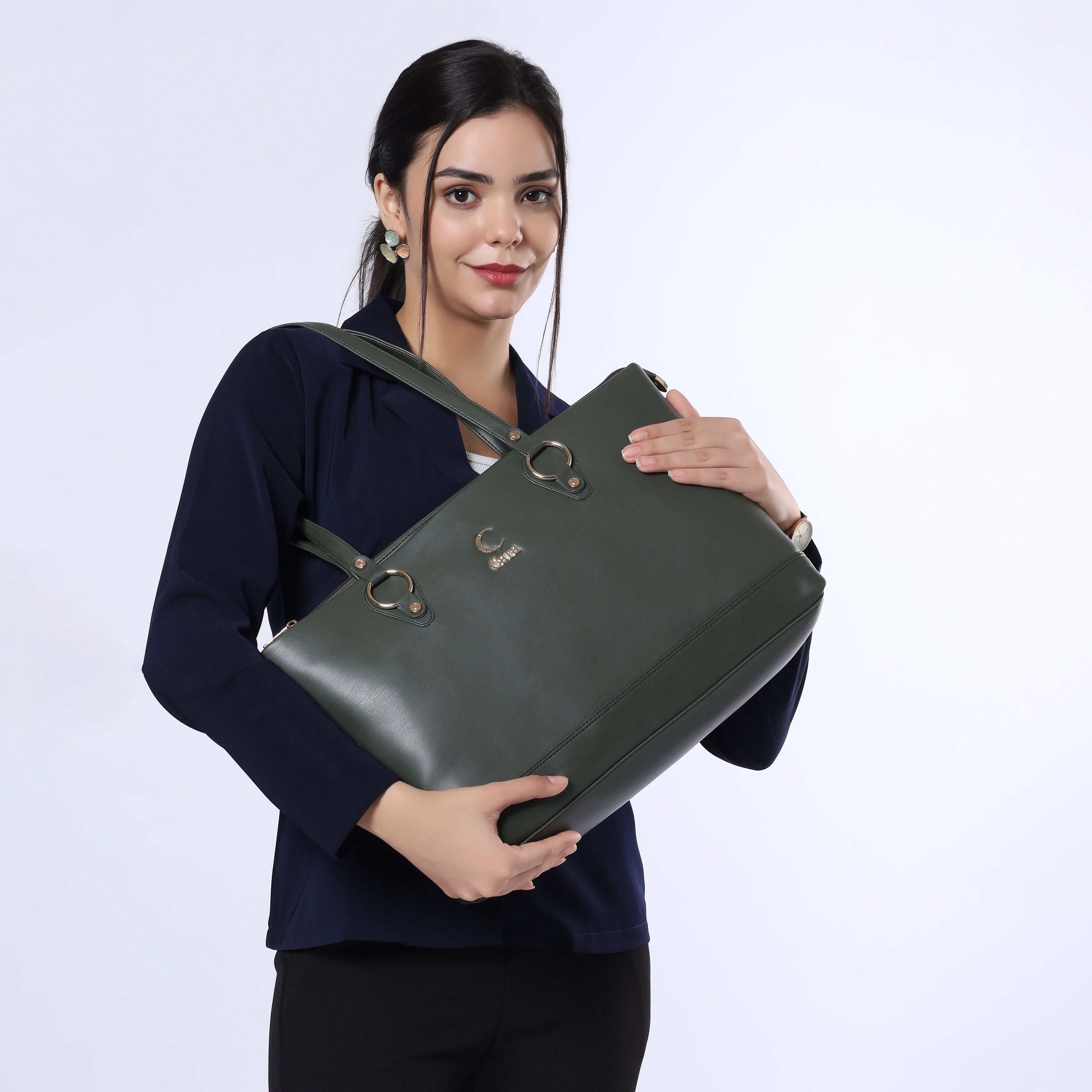 Olive Green Corporate Chic Tote | Cara