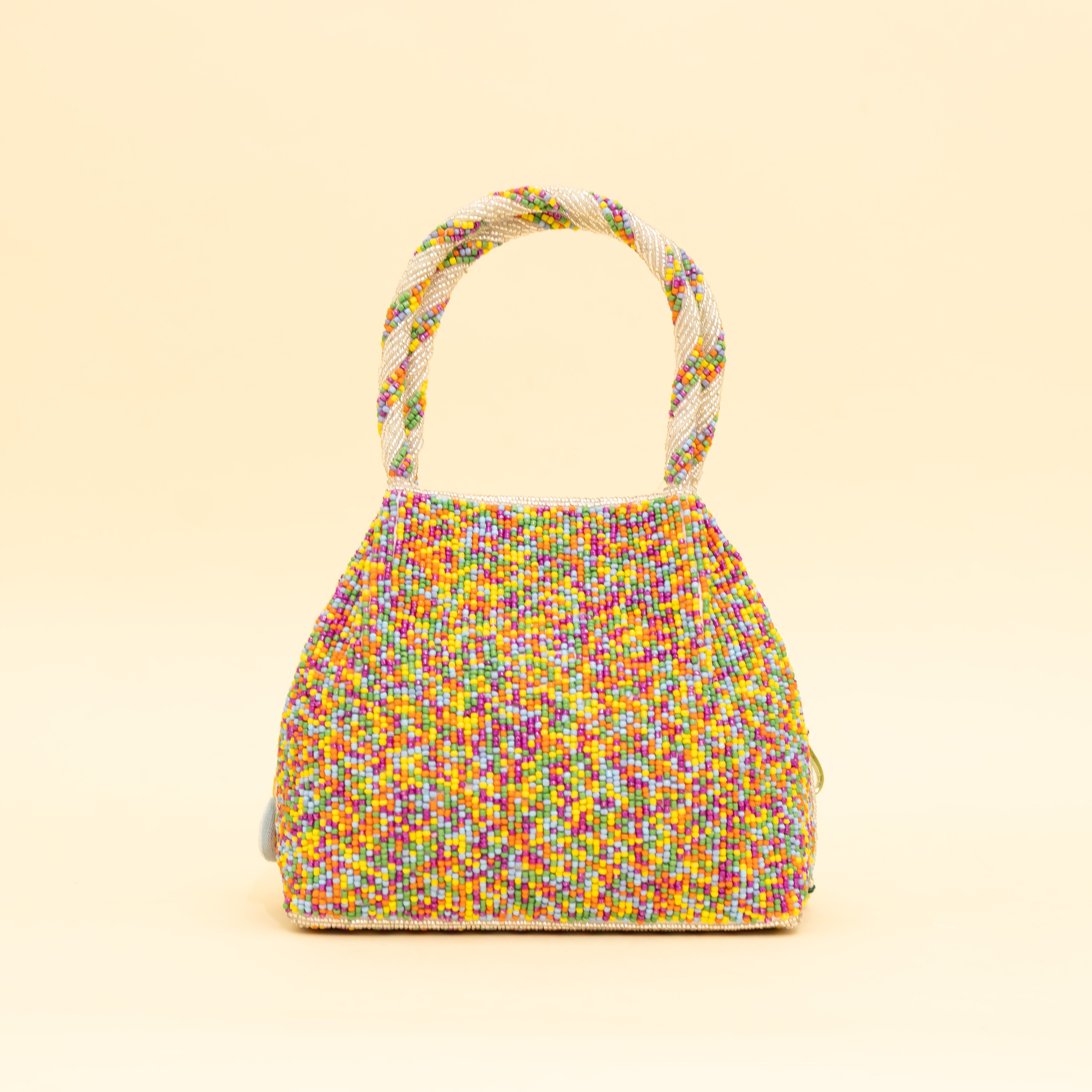 Multicoloured Embellished Heavy Mirror Work Potli